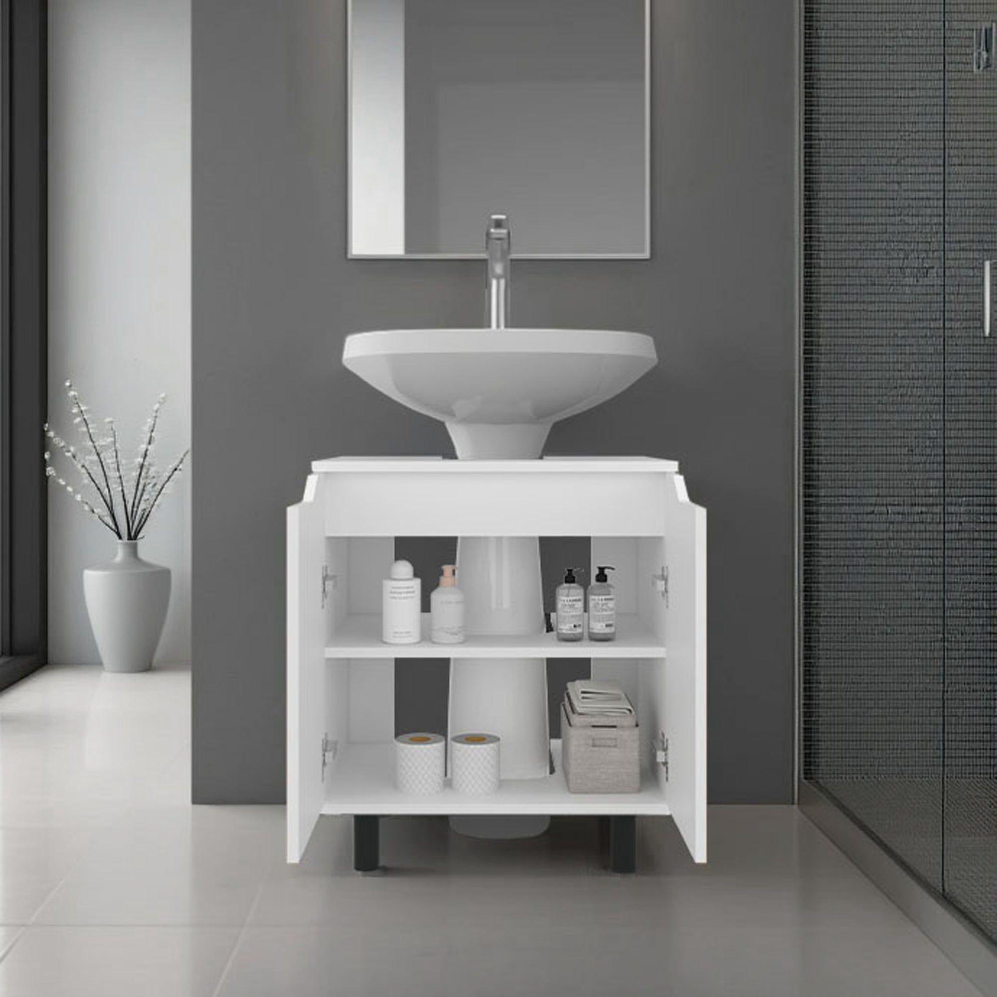 Mueble Para Lavamanos 2 Puertas Blanco-5