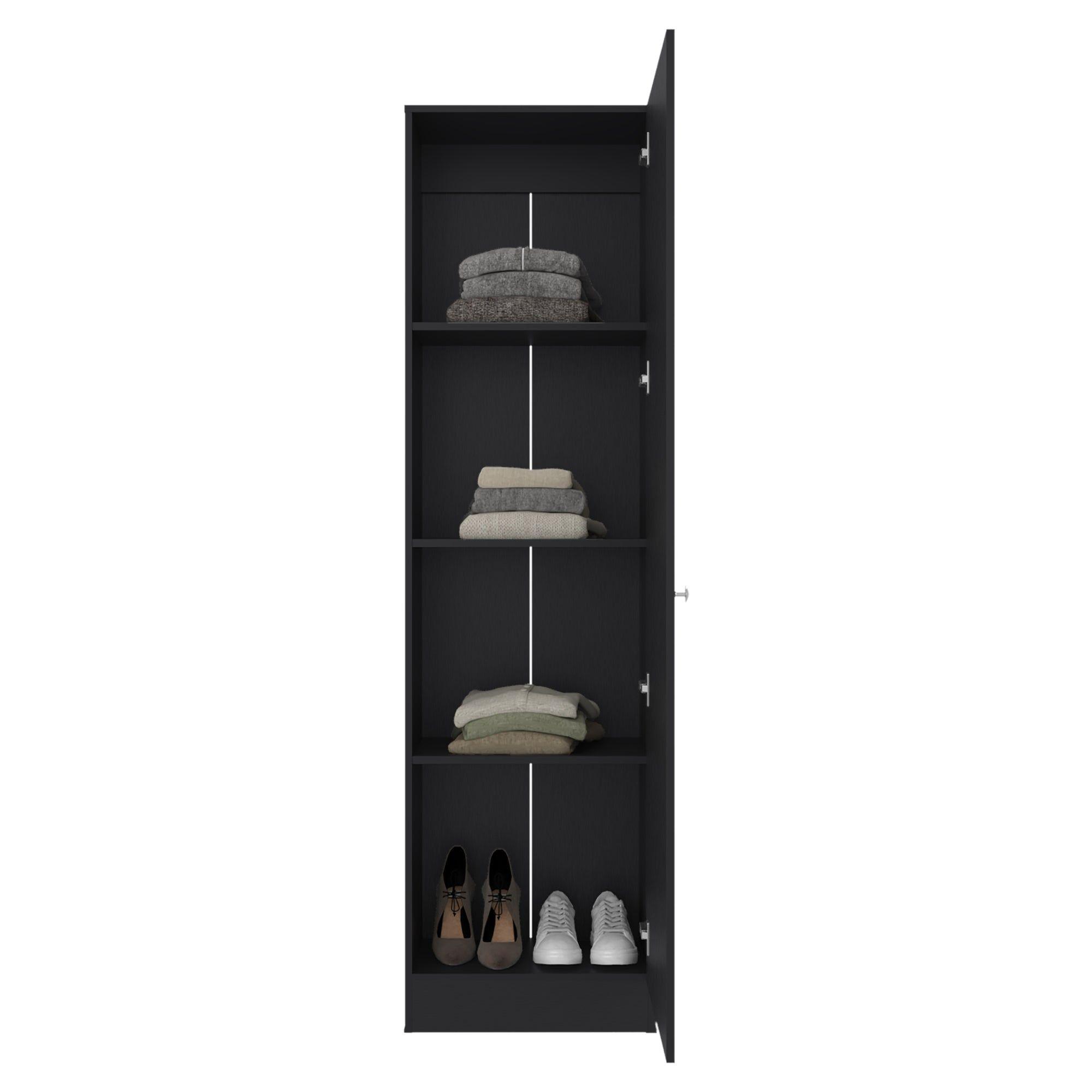 Closet 1 Puerta Con Espejo 180,1x49,1x30,2 Cm Negro-3