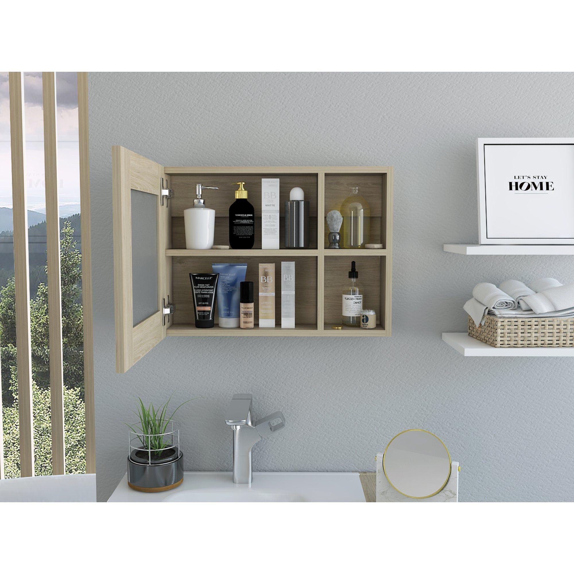 Botiquin 1 Puerta 40X55X12.1 Cm Café Claro-9