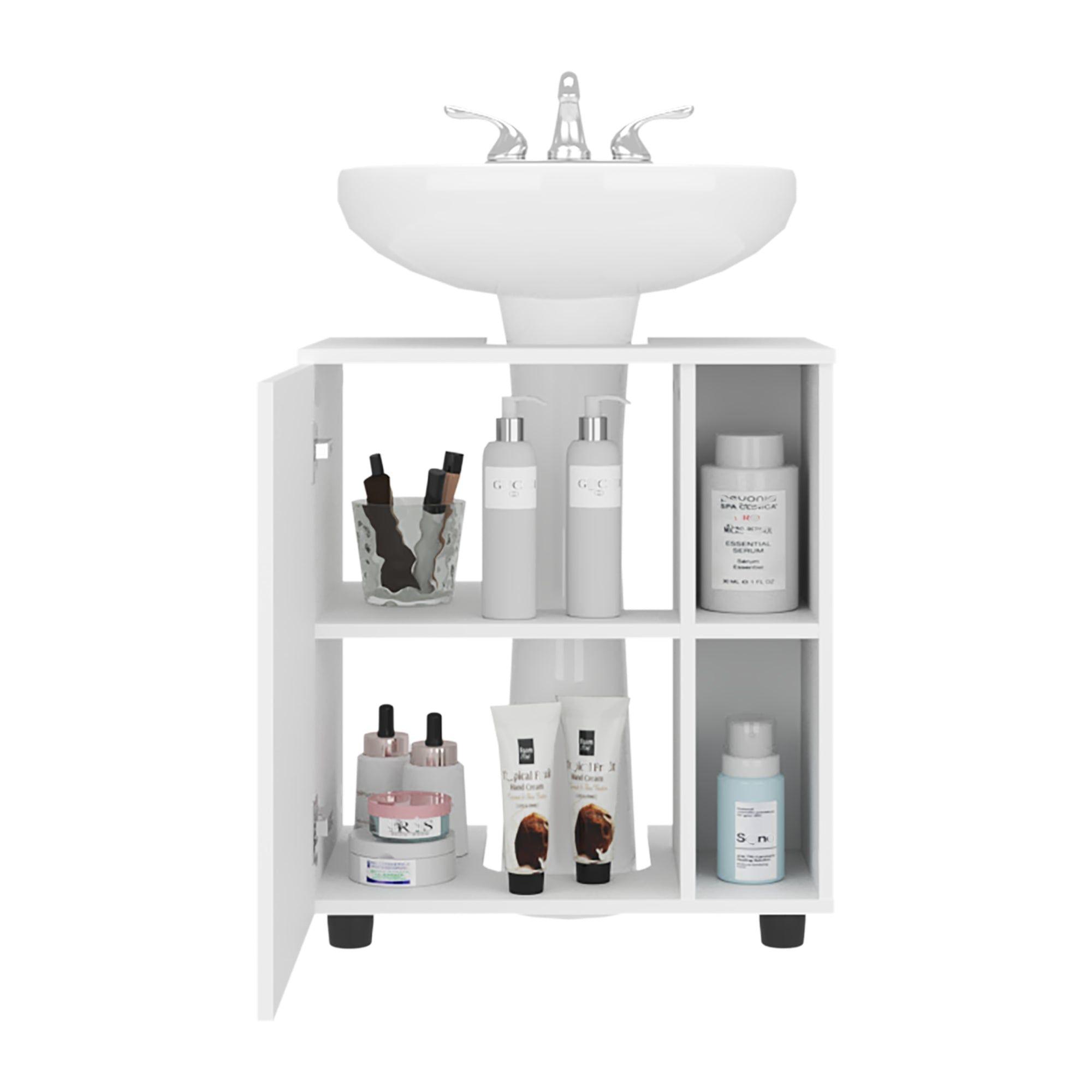 Mueble Para Lavamanos 1 Puerta 4 Espacios Blanco-3