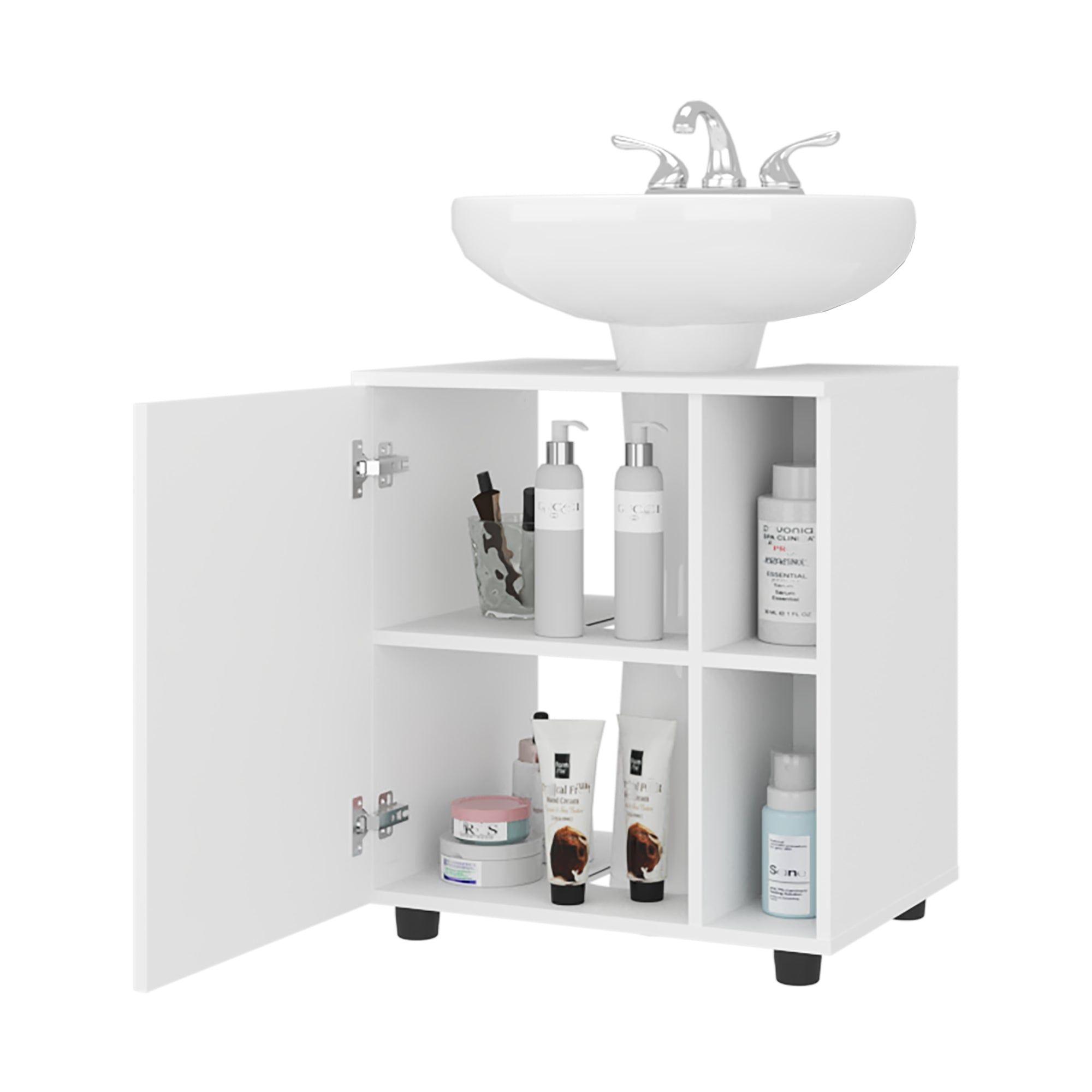 Mueble Para Lavamanos 1 Puerta 4 Espacios Blanco-7