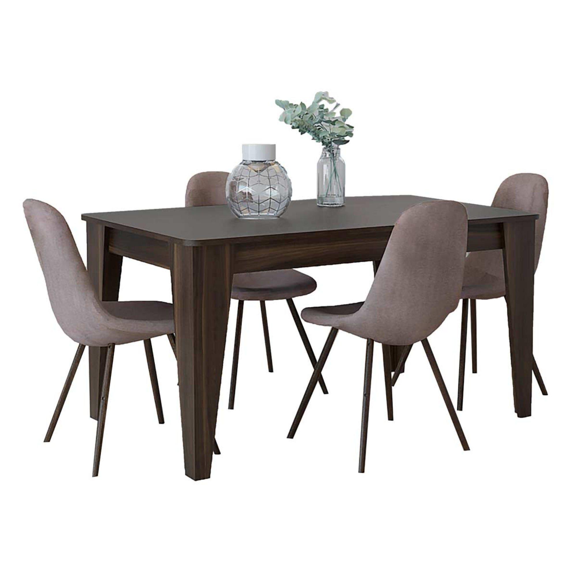 Mesa De Comedor 4 Puestos Fm-006O Café Oscuro-3