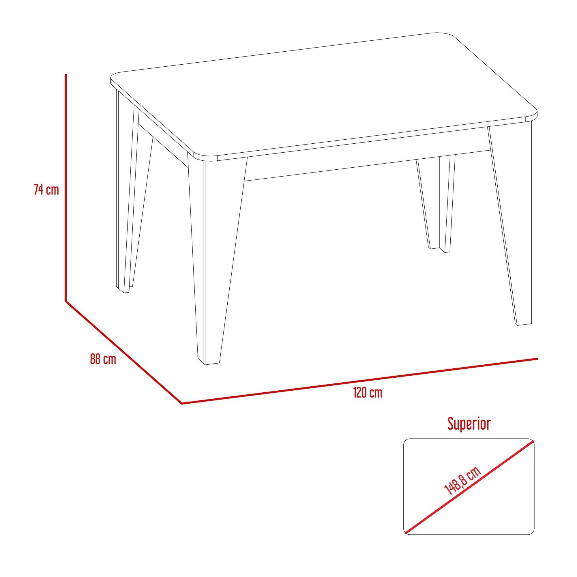 Mesa De Comedor 4 Puestos Fm-006O Café Oscuro-5