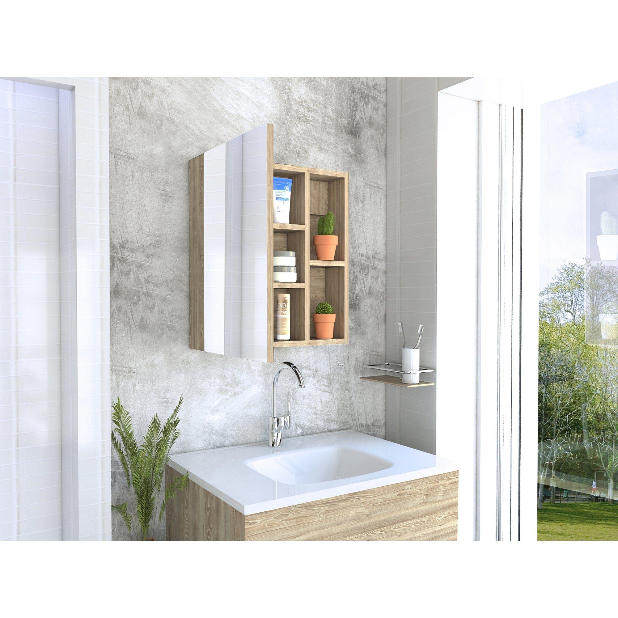 Mueble Botiquin 49.7X45X12.5 Cm Café Claro-7