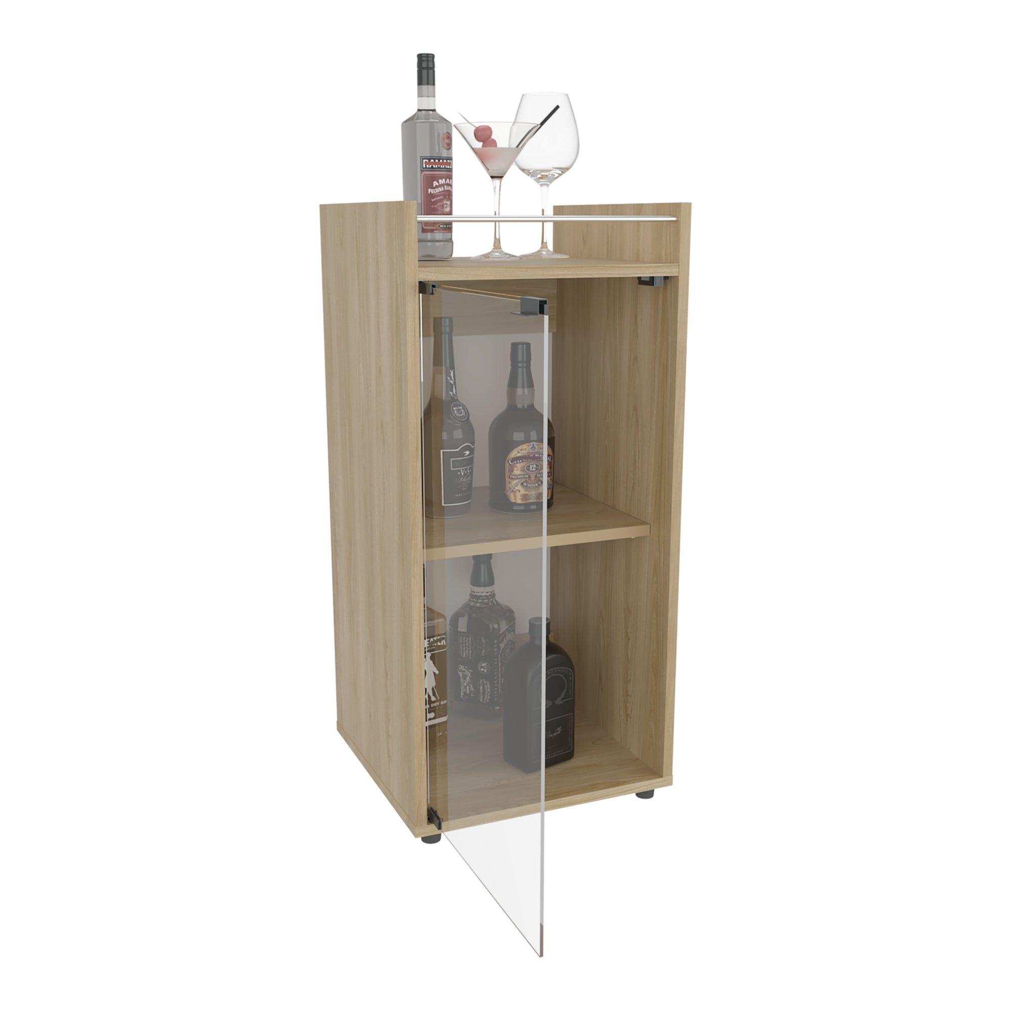 Bar Bajo 1 Puerta Cierre Iman 81,3X38,1X37,6 Cm Café Claro-3