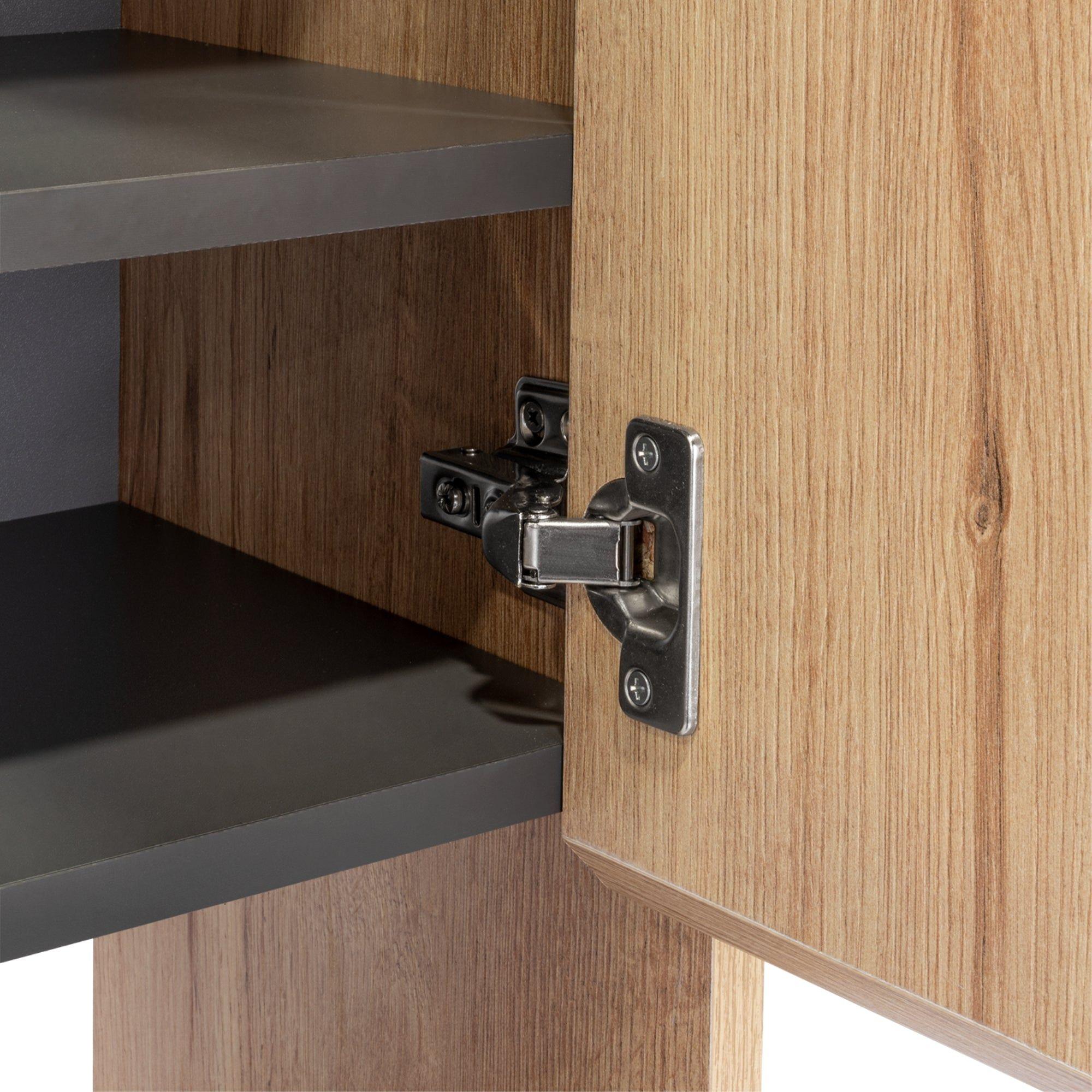 Botiquin 2 Puertas 60X45X25 Cm Café Claro Y Gris-4