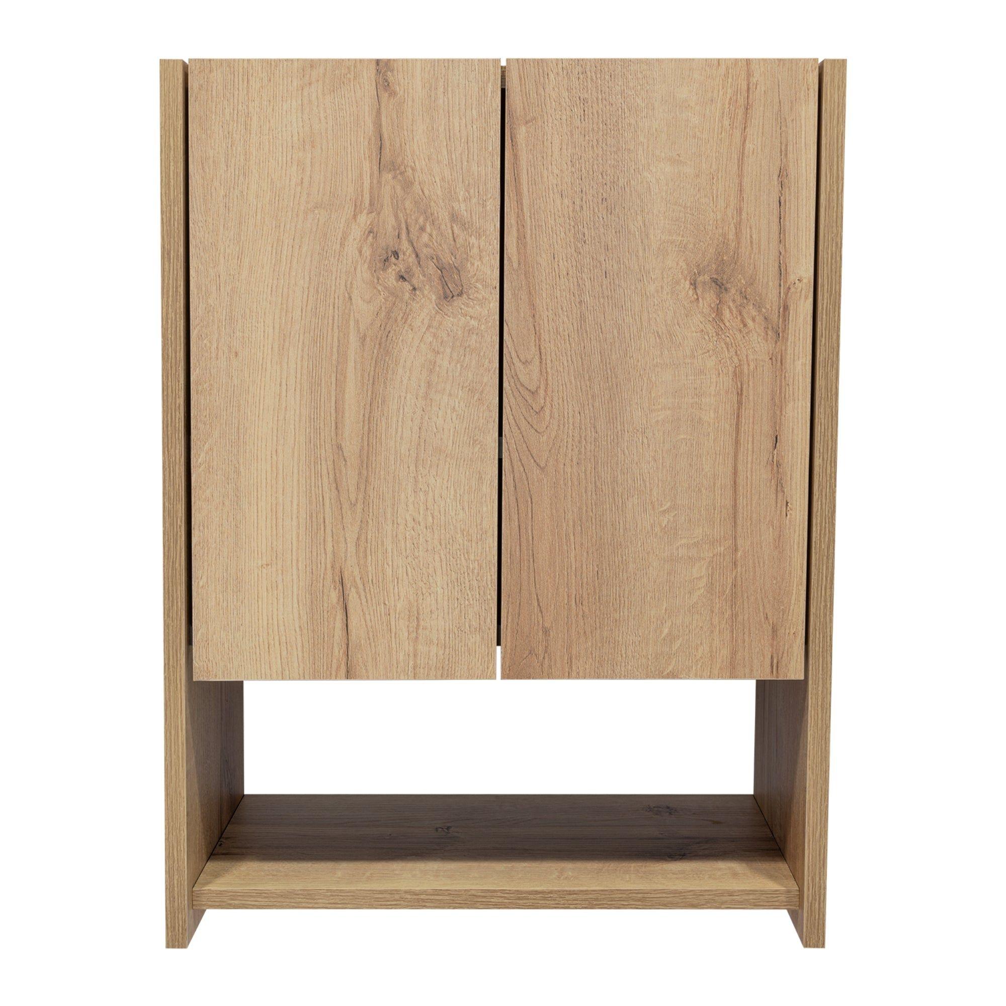 Botiquin 2 Puertas 60X45X25 Cm Café Claro Y Gris-7