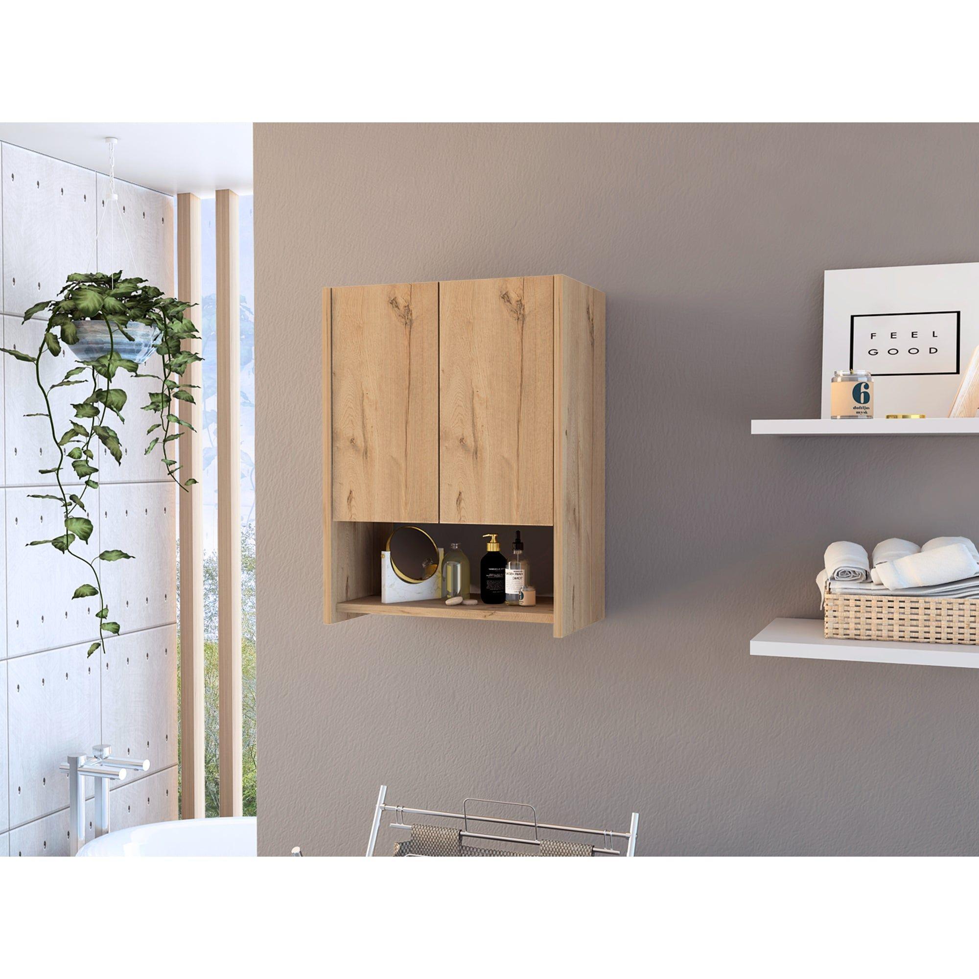 Botiquin 2 Puertas 60X45X25 Cm Café Claro Y Gris-8