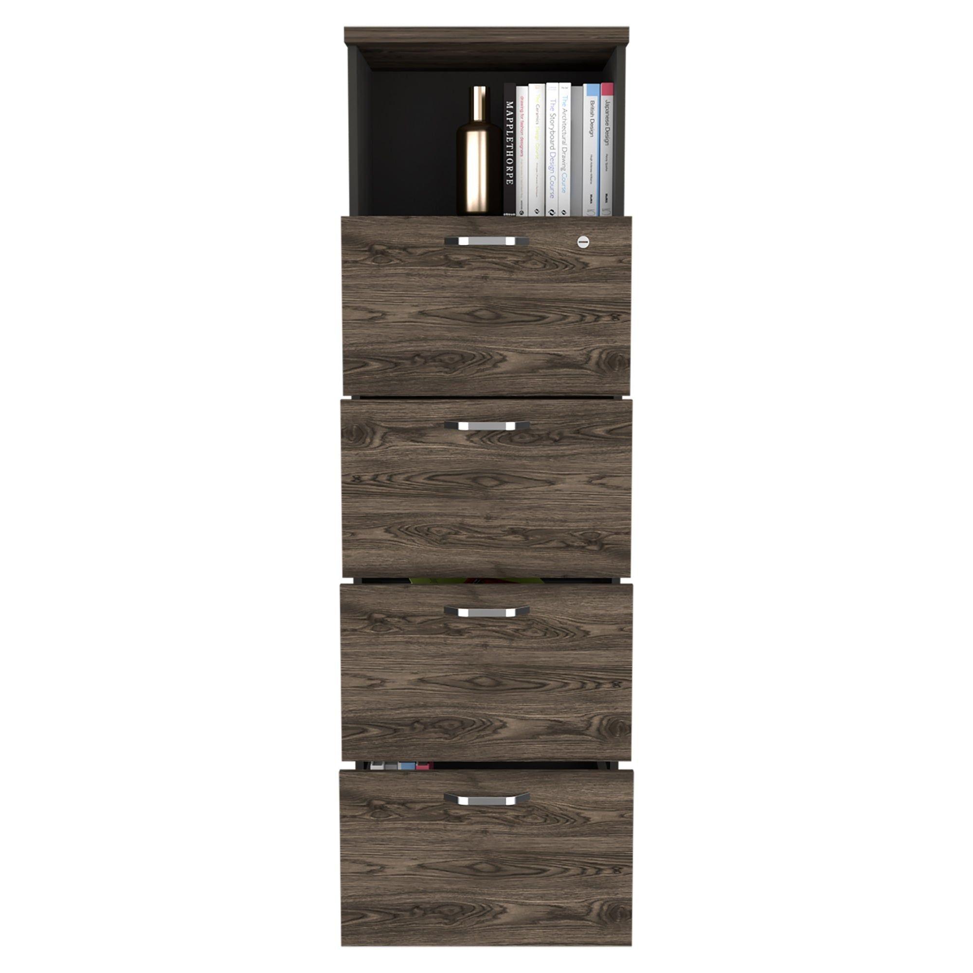 CAJONERA 161,6X47,5X45 CM FM-004N NEGRO Y CAFÉ OSCURO-2