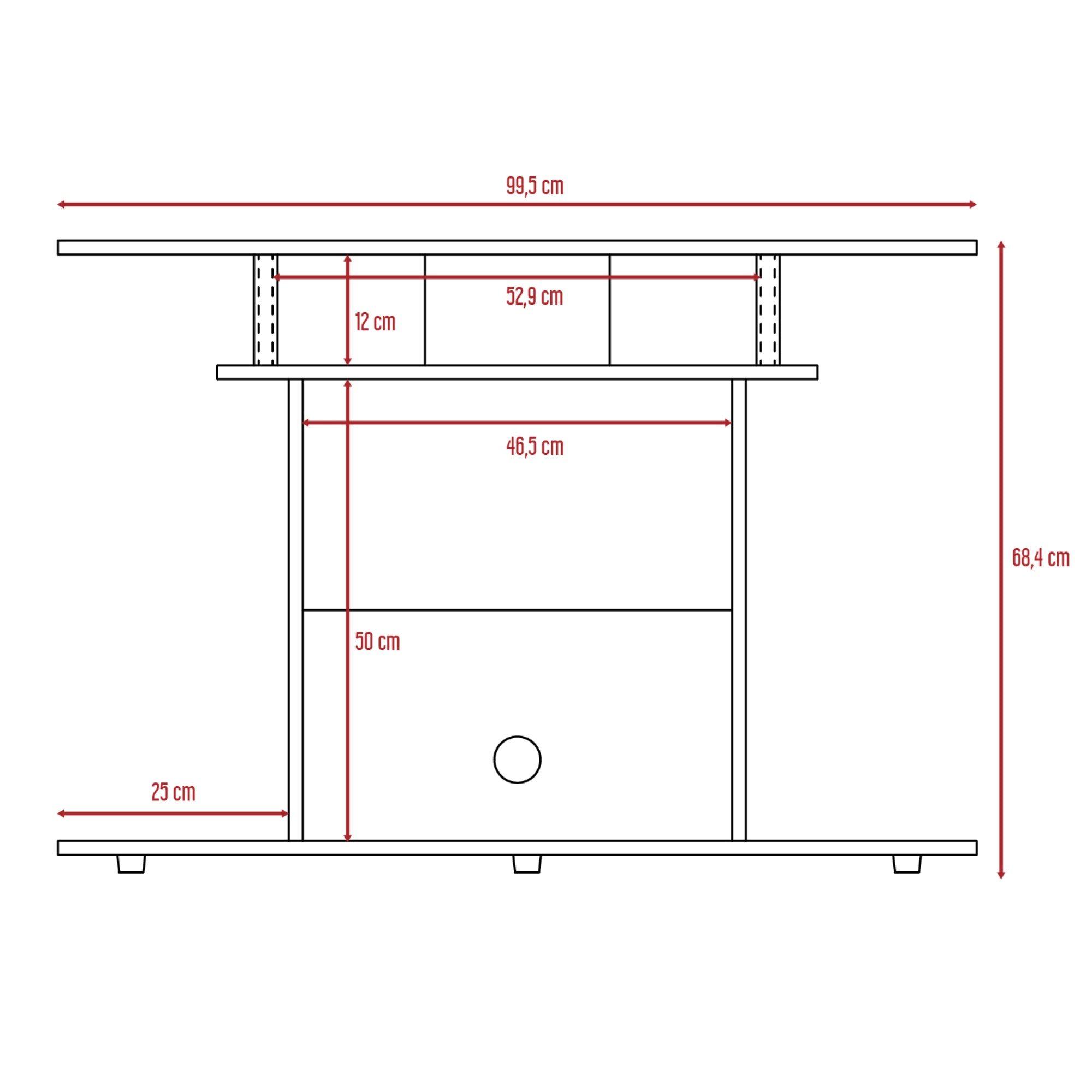 RACK TV 40" CON VARIAS REPISAS FM-028W - NEGRO-6
