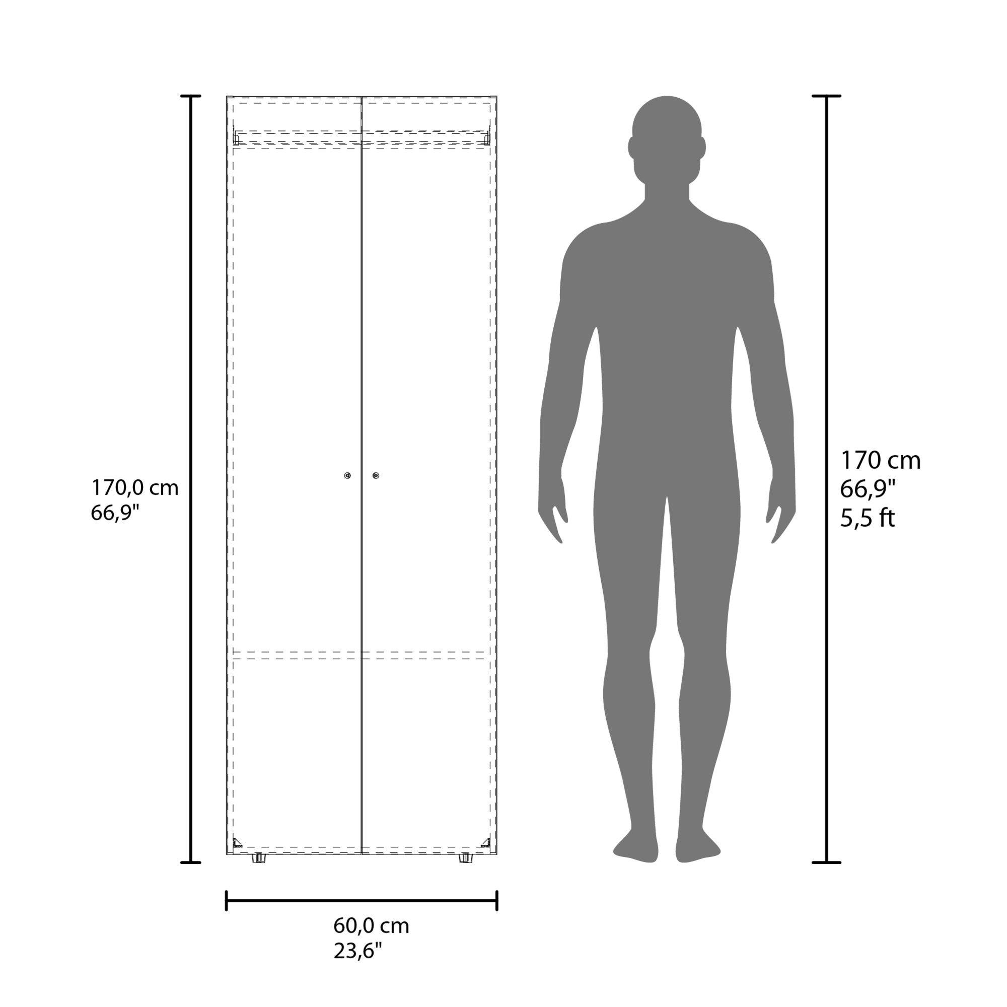 Closet 1 Colgador 2 Puertas 170X60X40,2 Cm Blanco-7