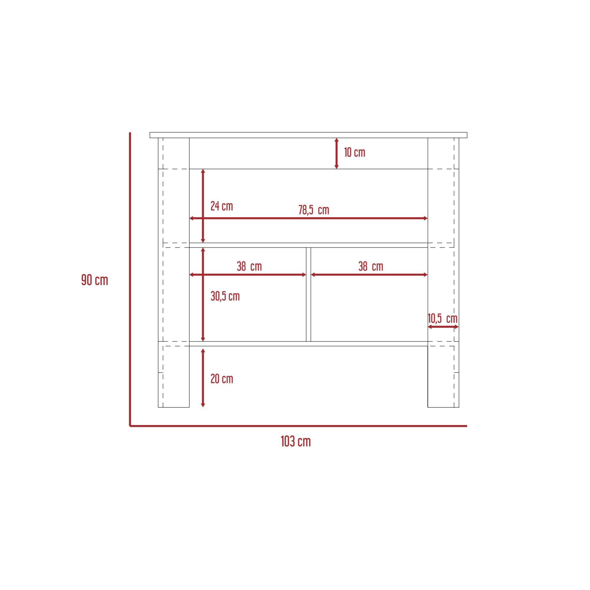 ISLA DE COCINA 103x70x90 CM FM-009A CAFÉ CLARO Y BLANCO-5