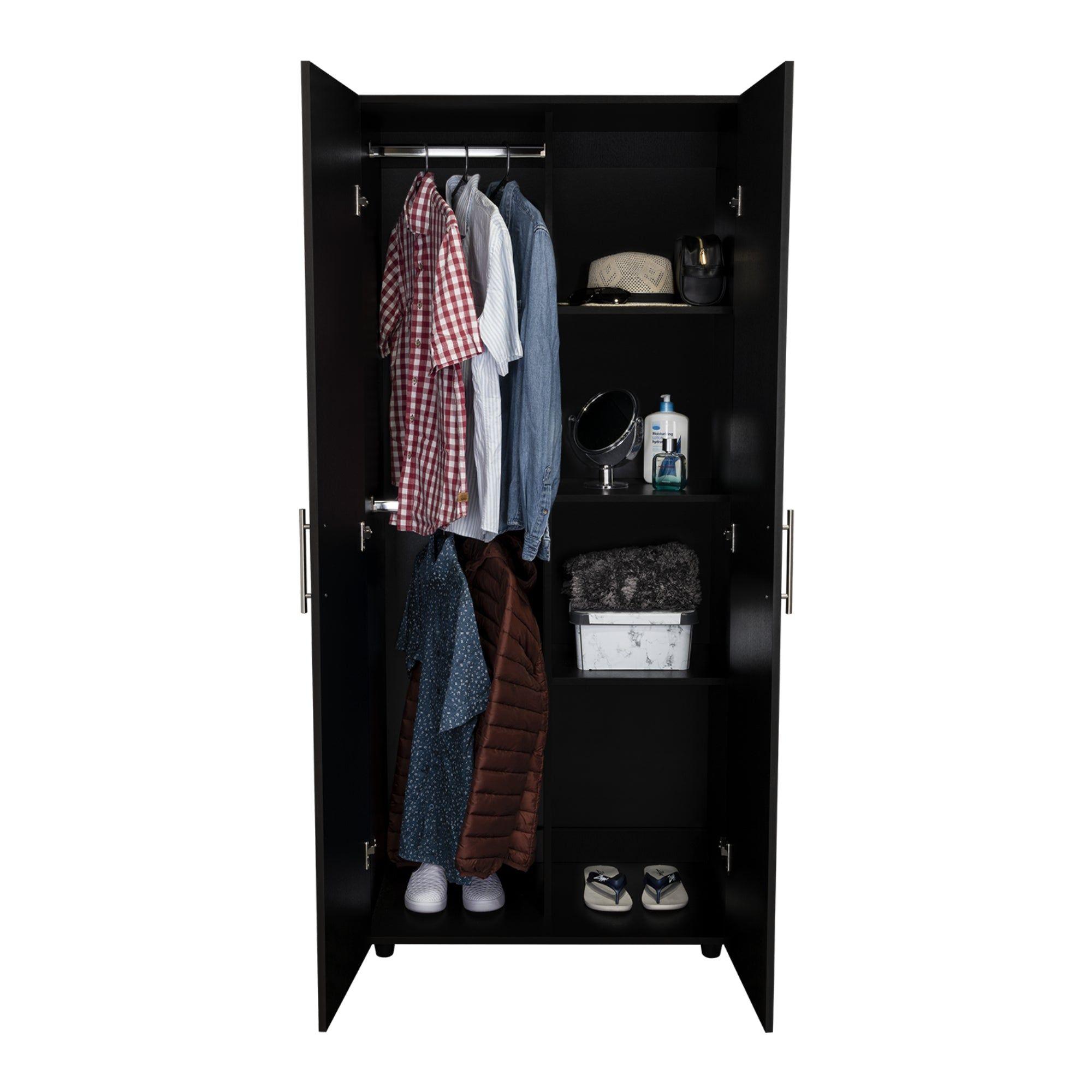 Closet 2 Puertas Fm Melmaina 180X80X48 Cm Negro-3