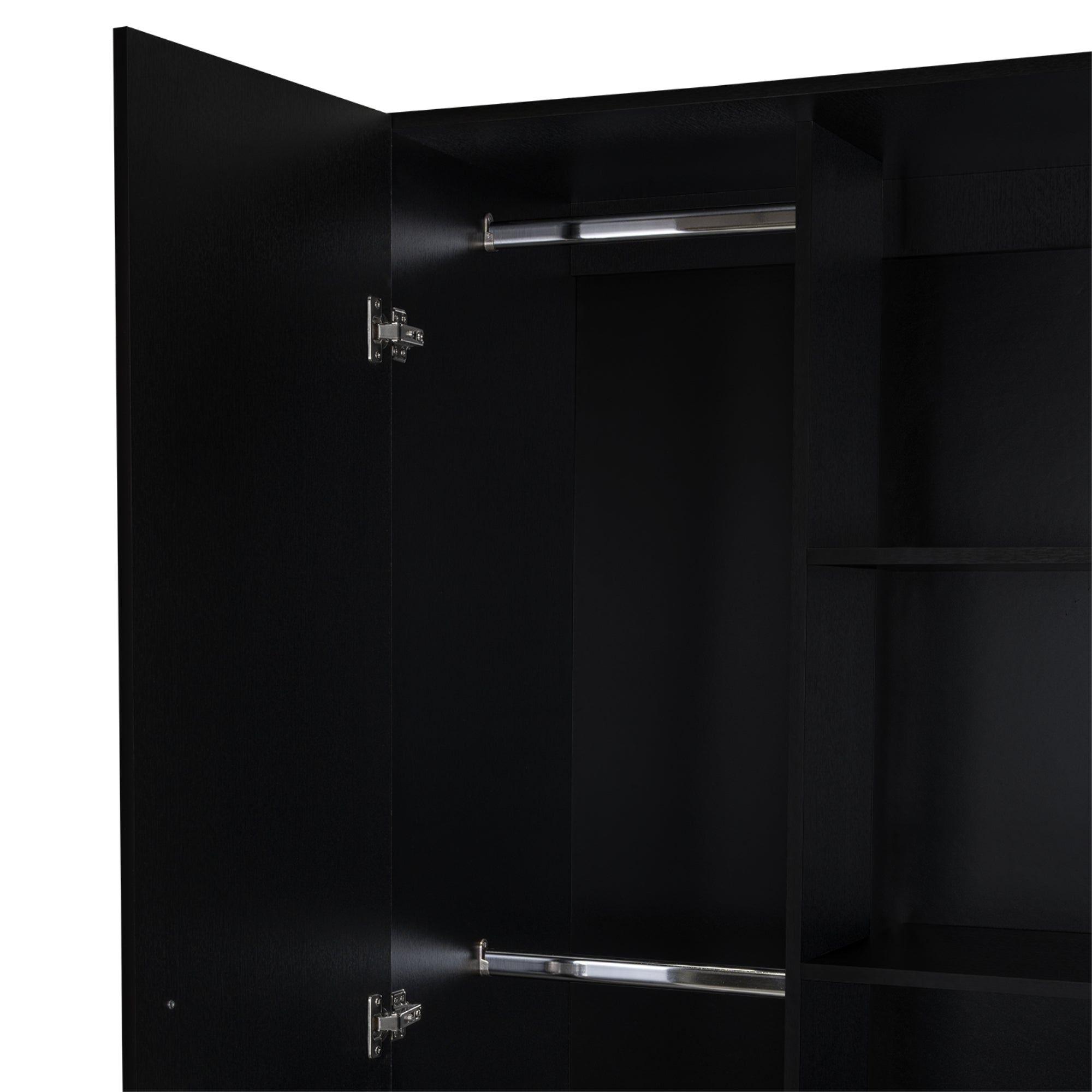 Closet 2 Puertas Fm Melmaina 180X80X48 Cm Negro-5