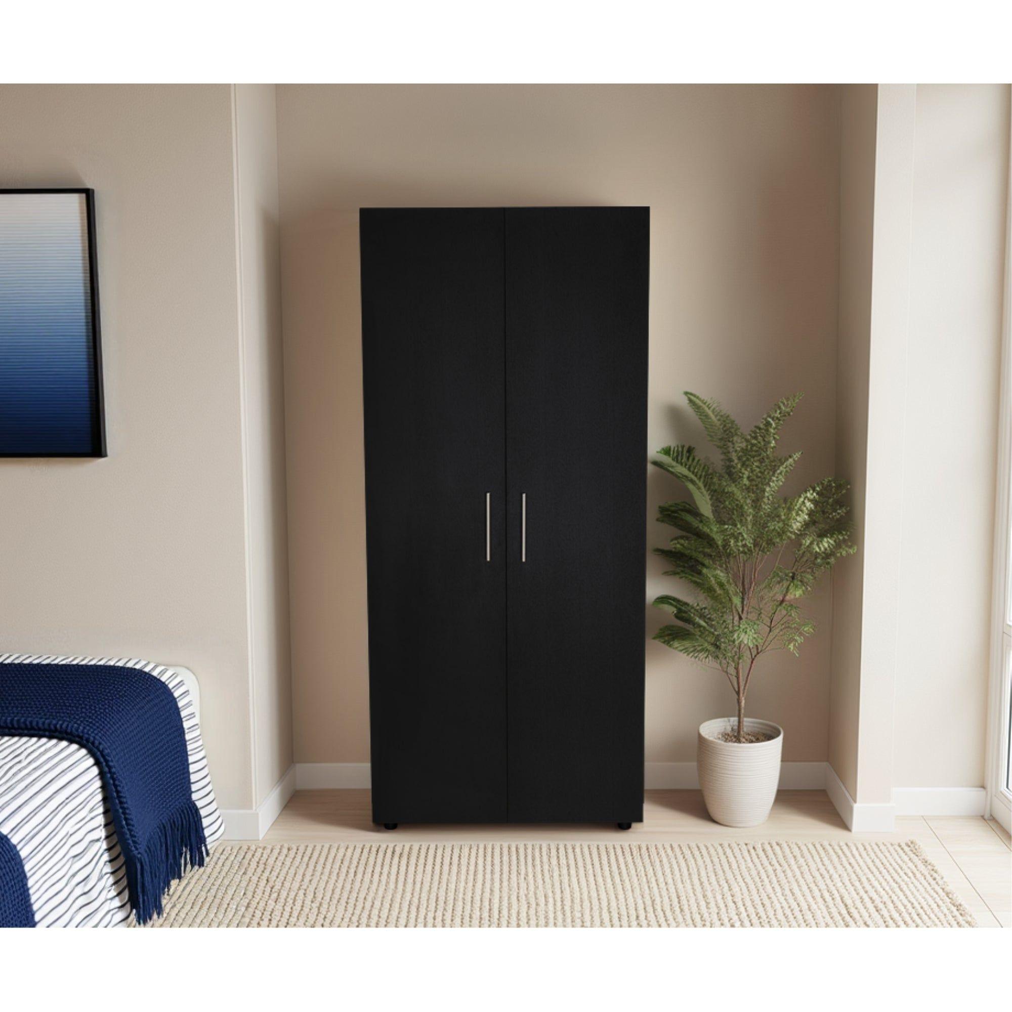Closet 2 Puertas Fm Melmaina 180X80X48 Cm Negro-7
