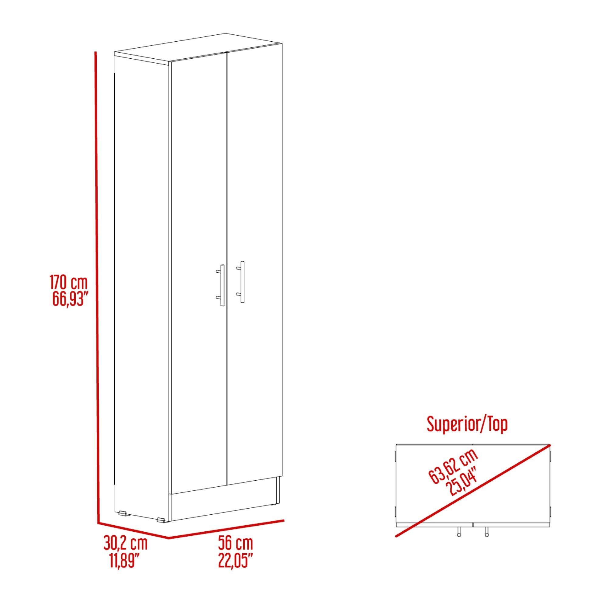 Mueble Despensa Multiusos 170X56X30,2 Cm Blanco-6