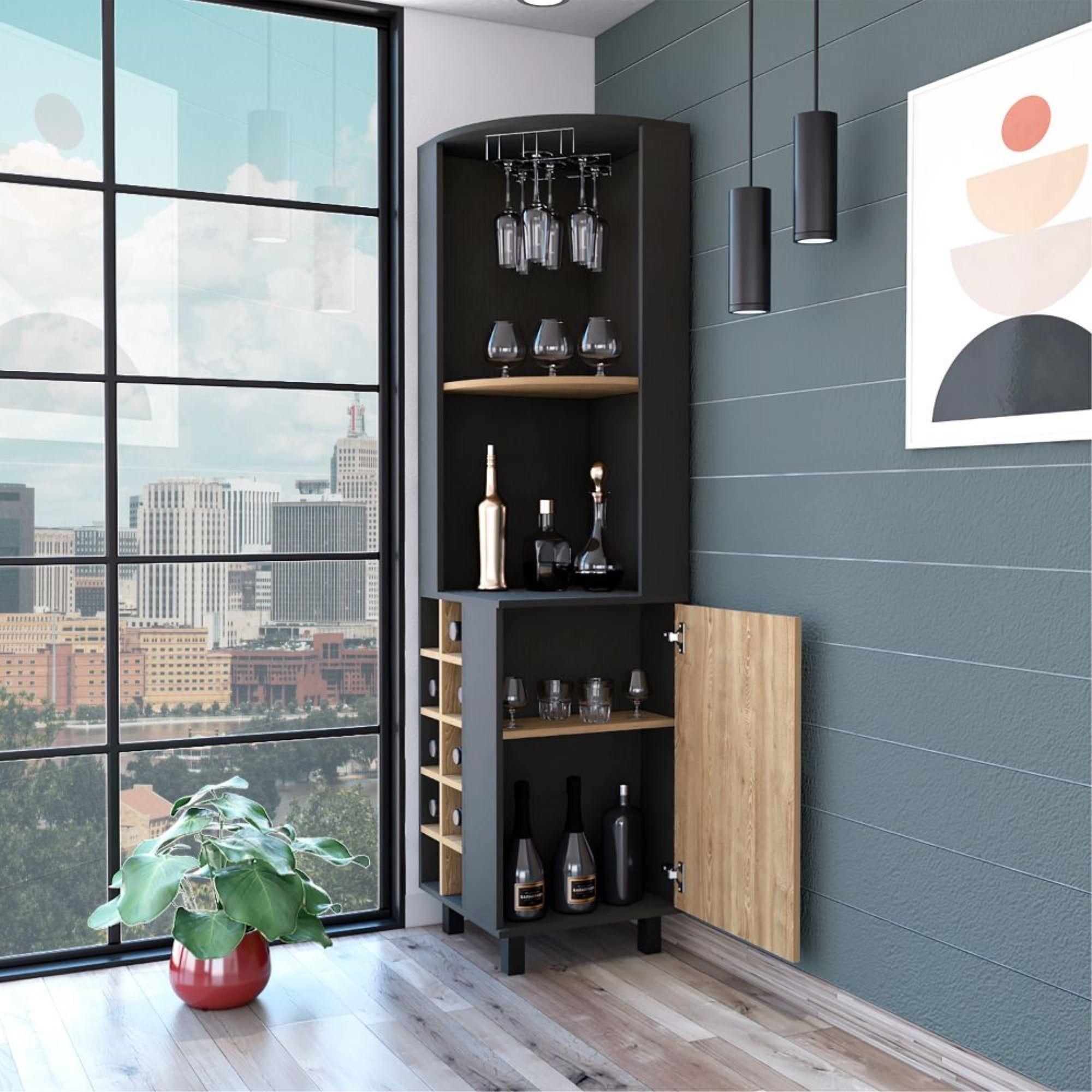 BAR ESQUINERO 8 BOTELLEROS 1 PUERTA FM-007N - NEGRO-5