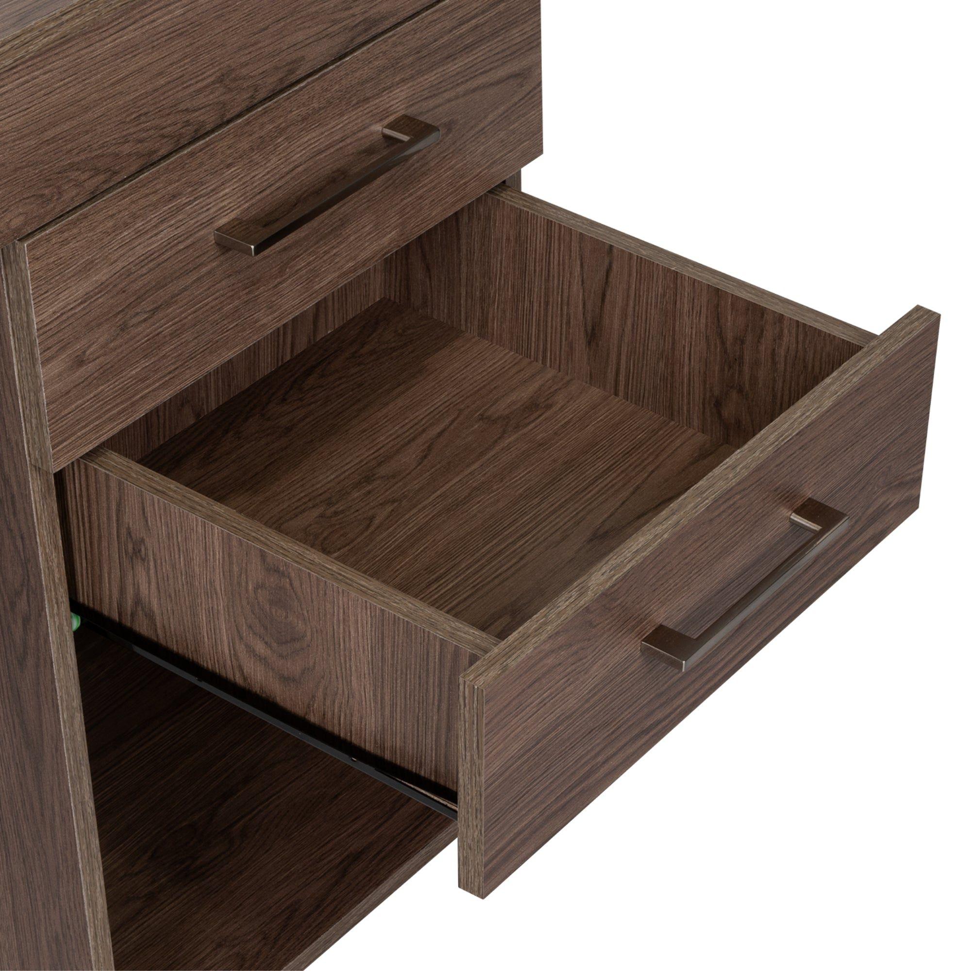 Escritorio Fm Con 2 Cajones Café Oscuro 75X120X45,7 Cm-5