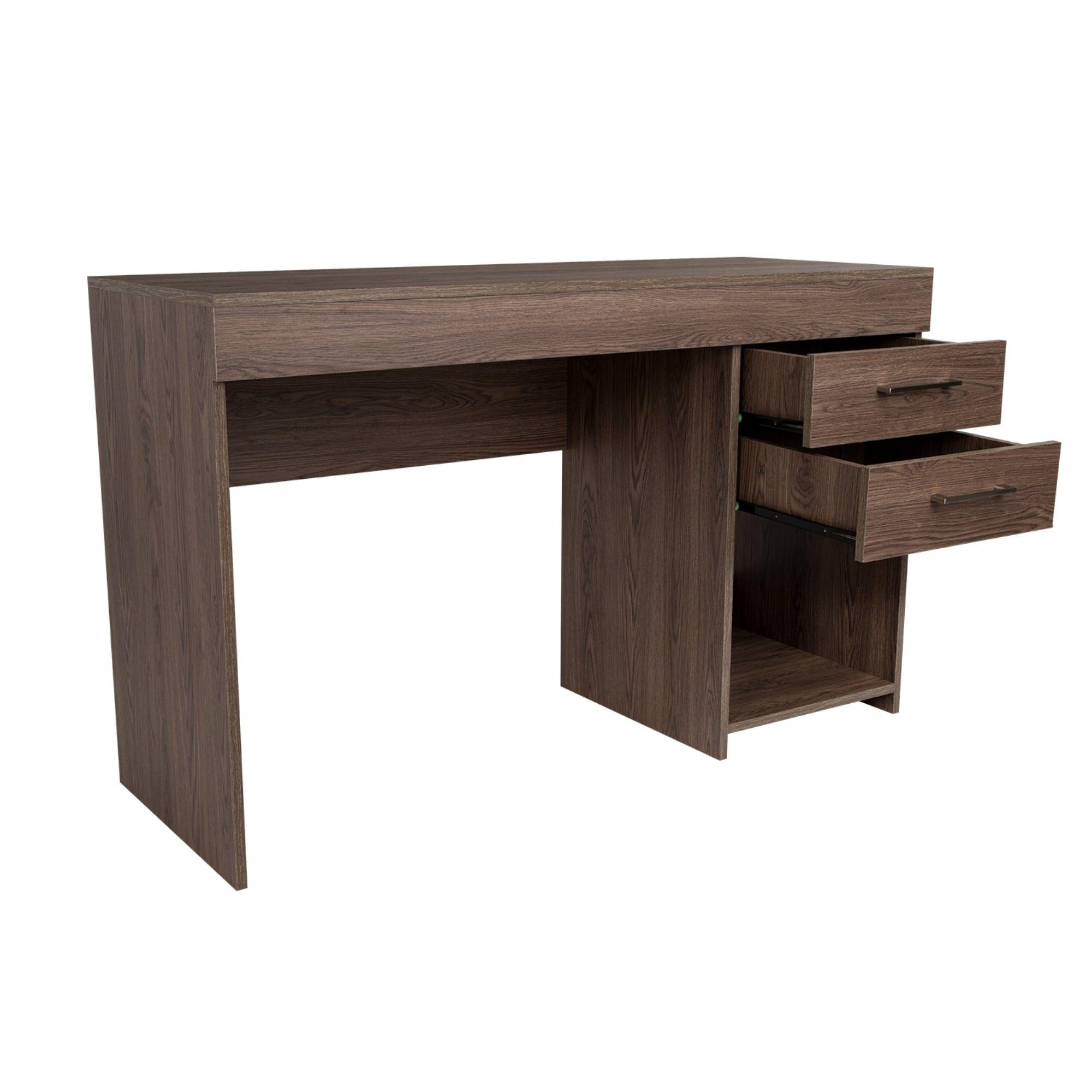 Escritorio Fm Con 2 Cajones Café Oscuro 75X120X45,7 Cm-6