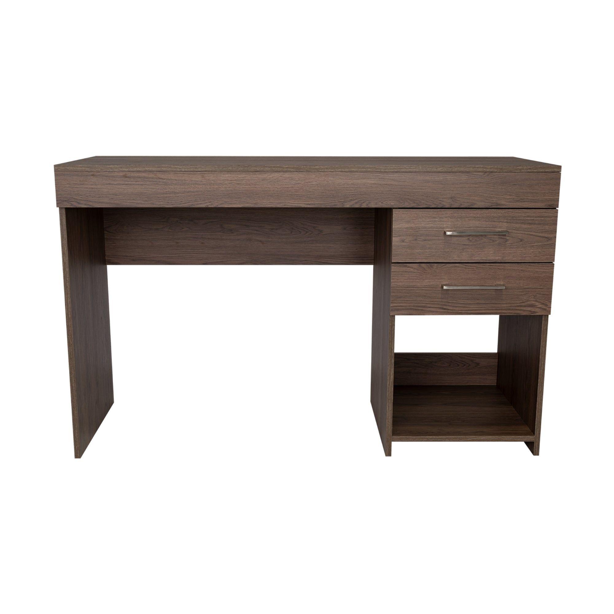 Escritorio Fm Con 2 Cajones Café Oscuro 75X120X45,7 Cm-7