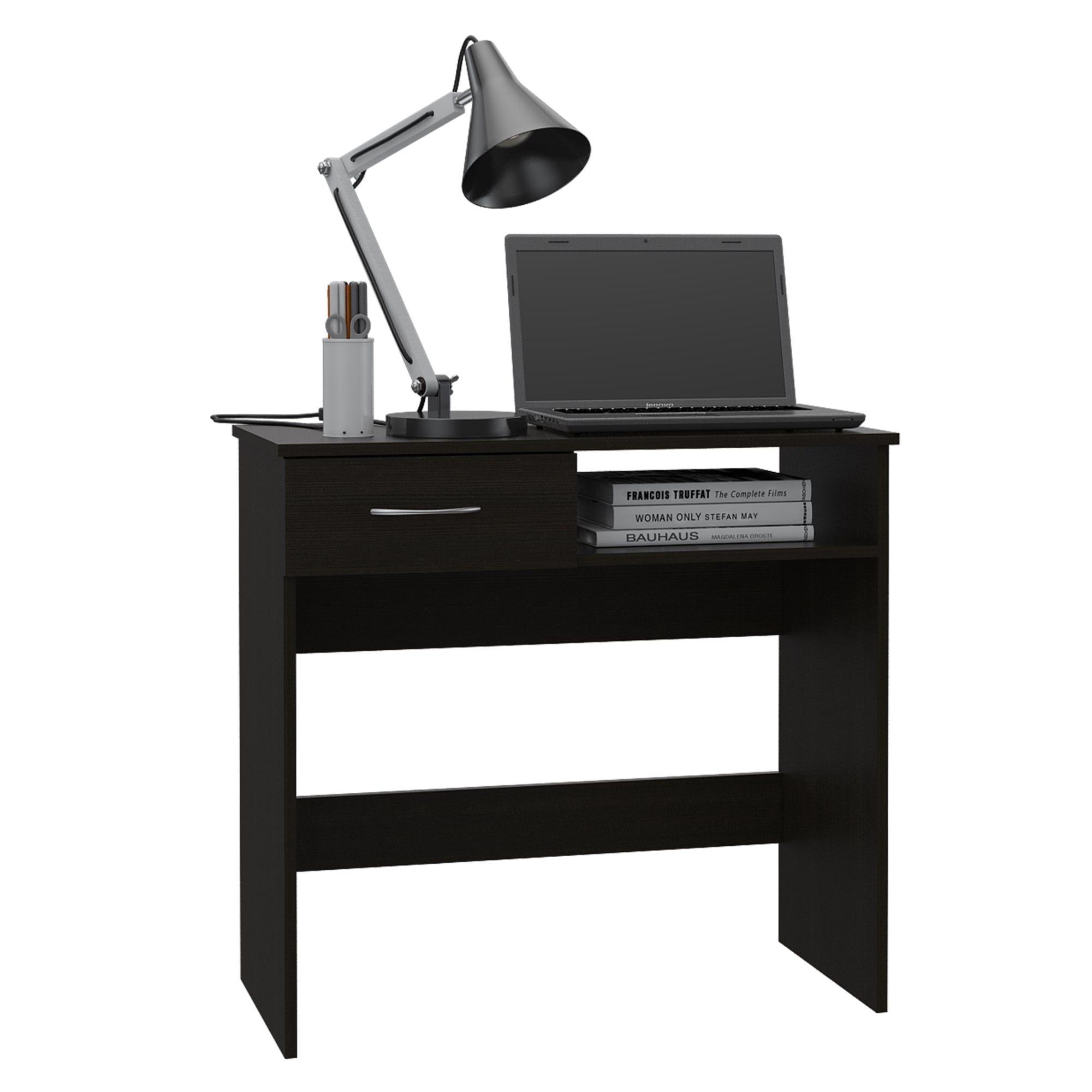 ESCRITORIO 1 CAJON + ESTANTE 5 REPISAS FM-011N NEGRO-2