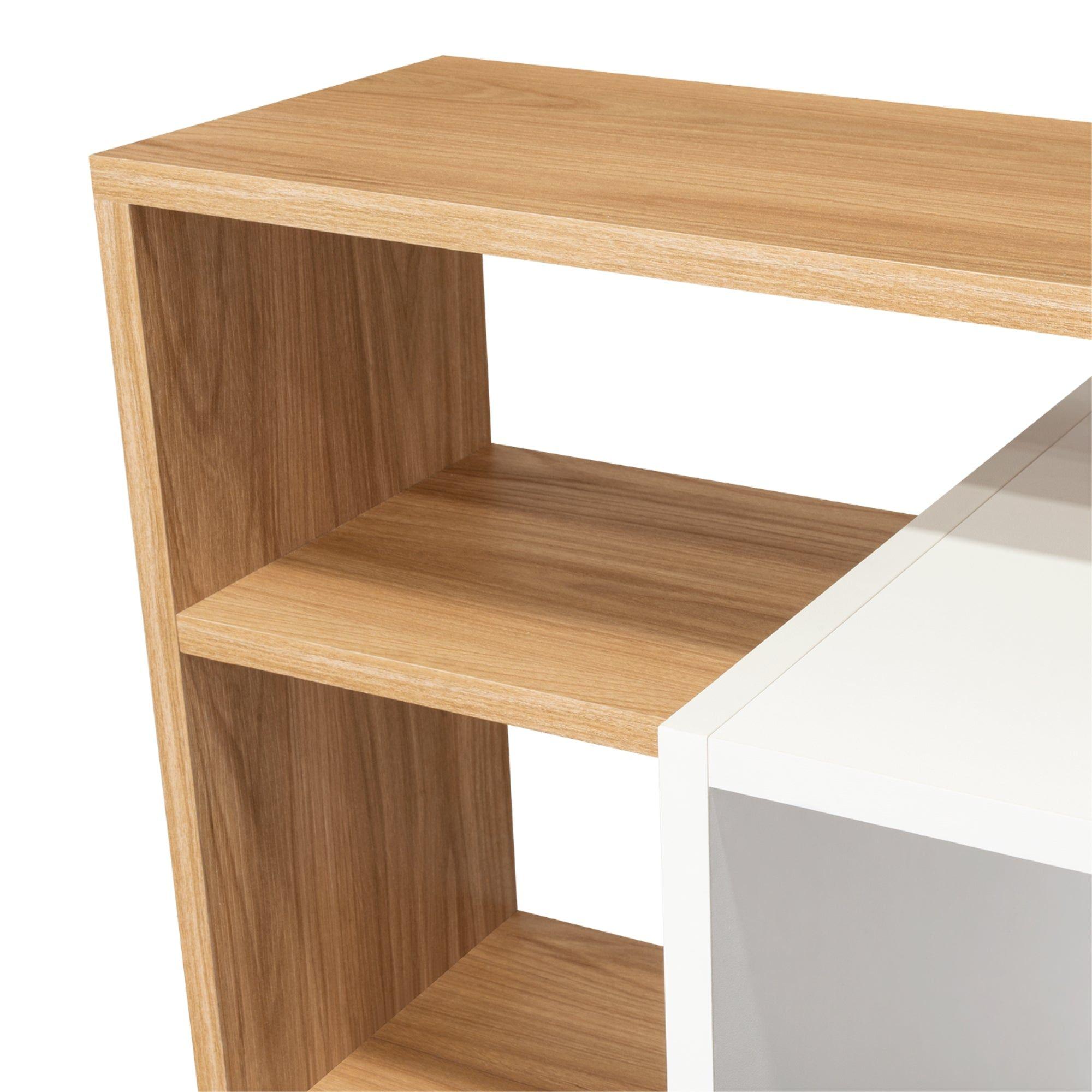 Escritorio Con Biblioteca Incorporada 89,4X125,7X42,3 Cm Café Claro-7