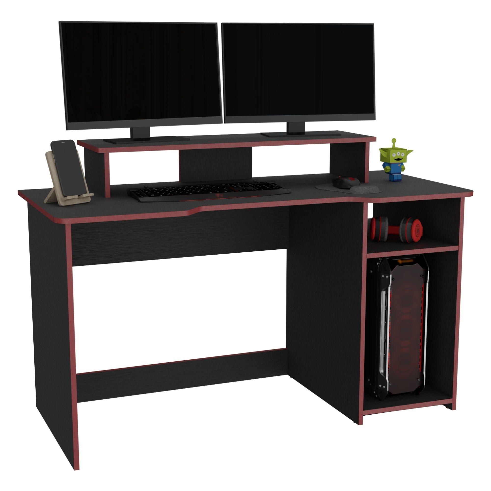 ESCRITORIO GAMER 90,5x136x60 CM FM-048R NEGRO Y ROJO-2