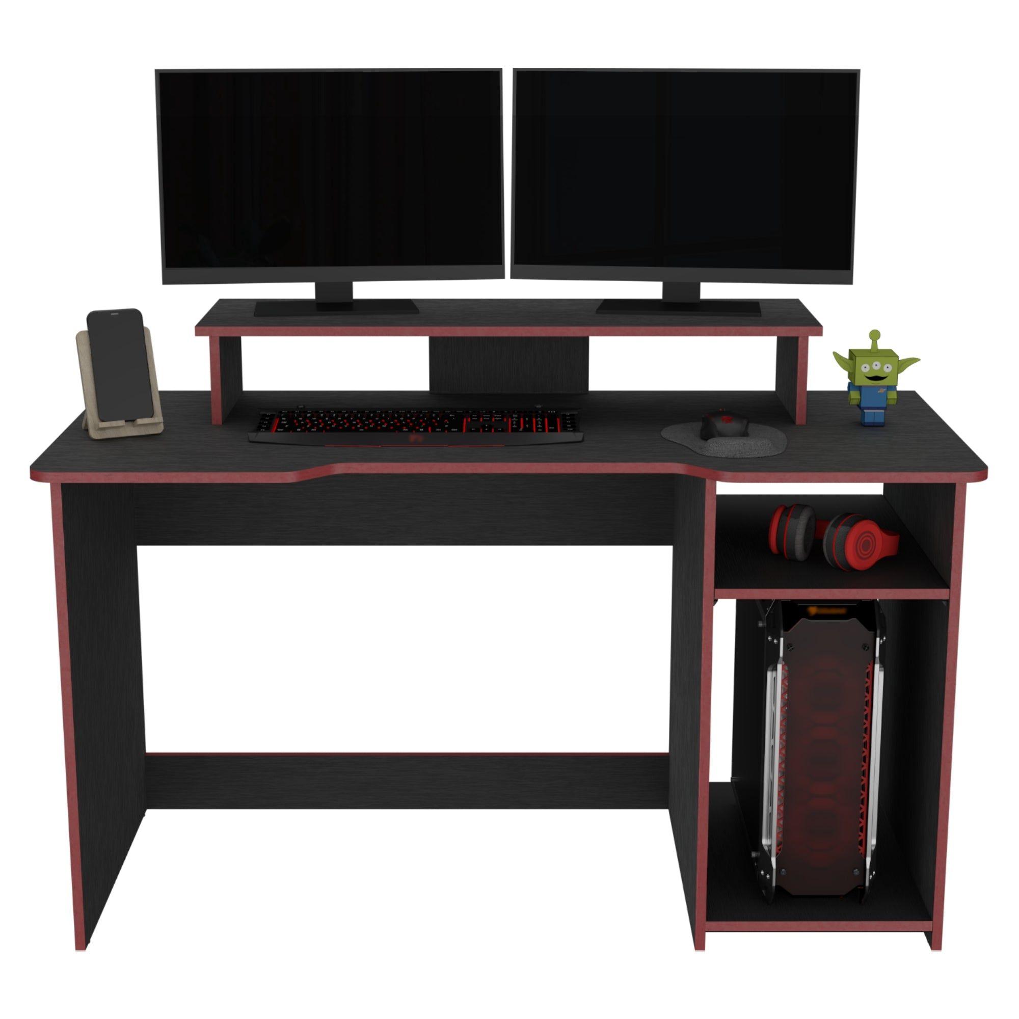 ESCRITORIO GAMER 90,5x136x60 CM FM-048R NEGRO Y ROJO-3