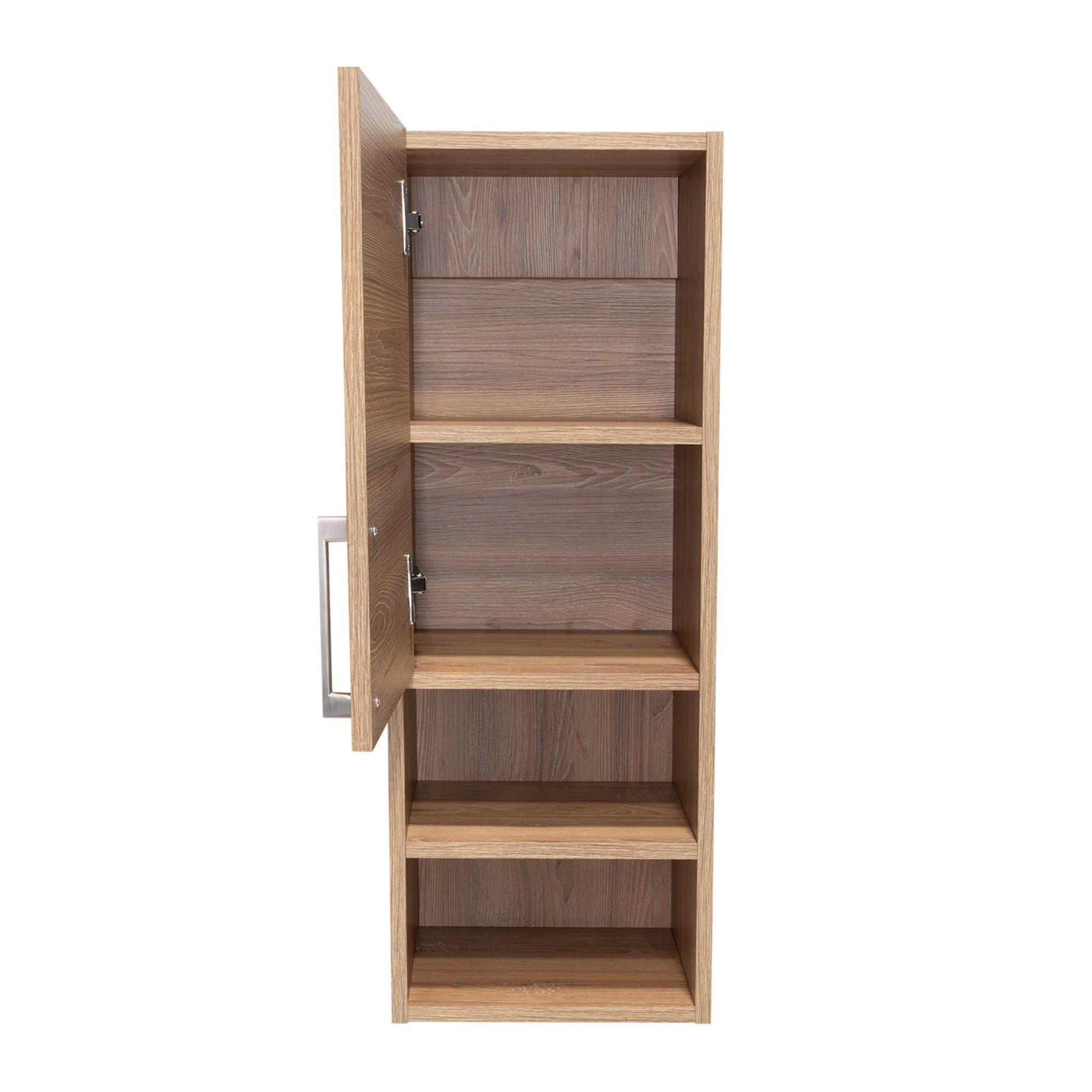 Mueble Auxiliar De Baño 1 Puerta Abatible con Manija 81,7 x 30 x 25,6 Cm Café Claro-3