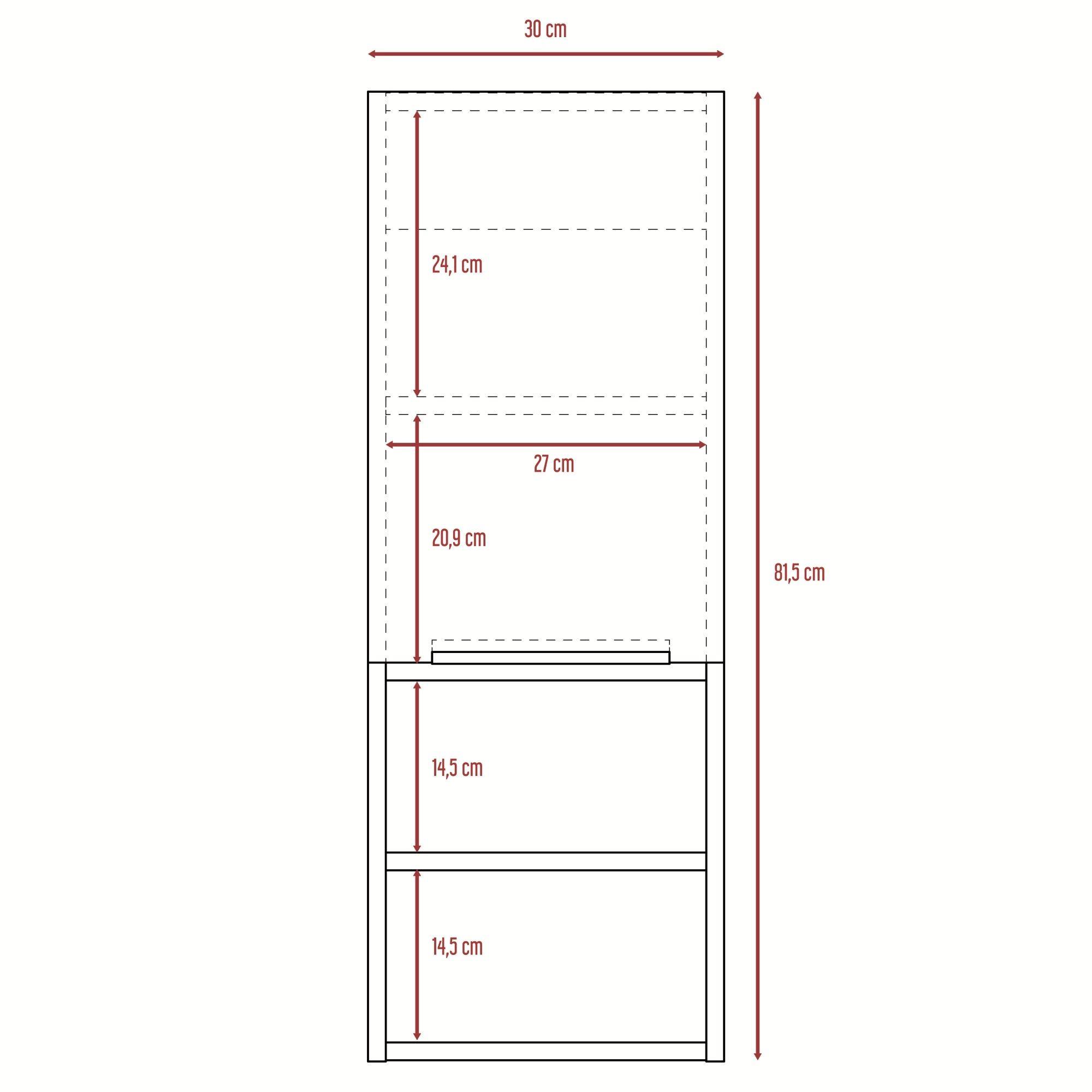Mueble Auxiliar De Baño 1 Puerta Abatible con Manija 81,7 x 30 x 25,6 Cm Café Claro-5