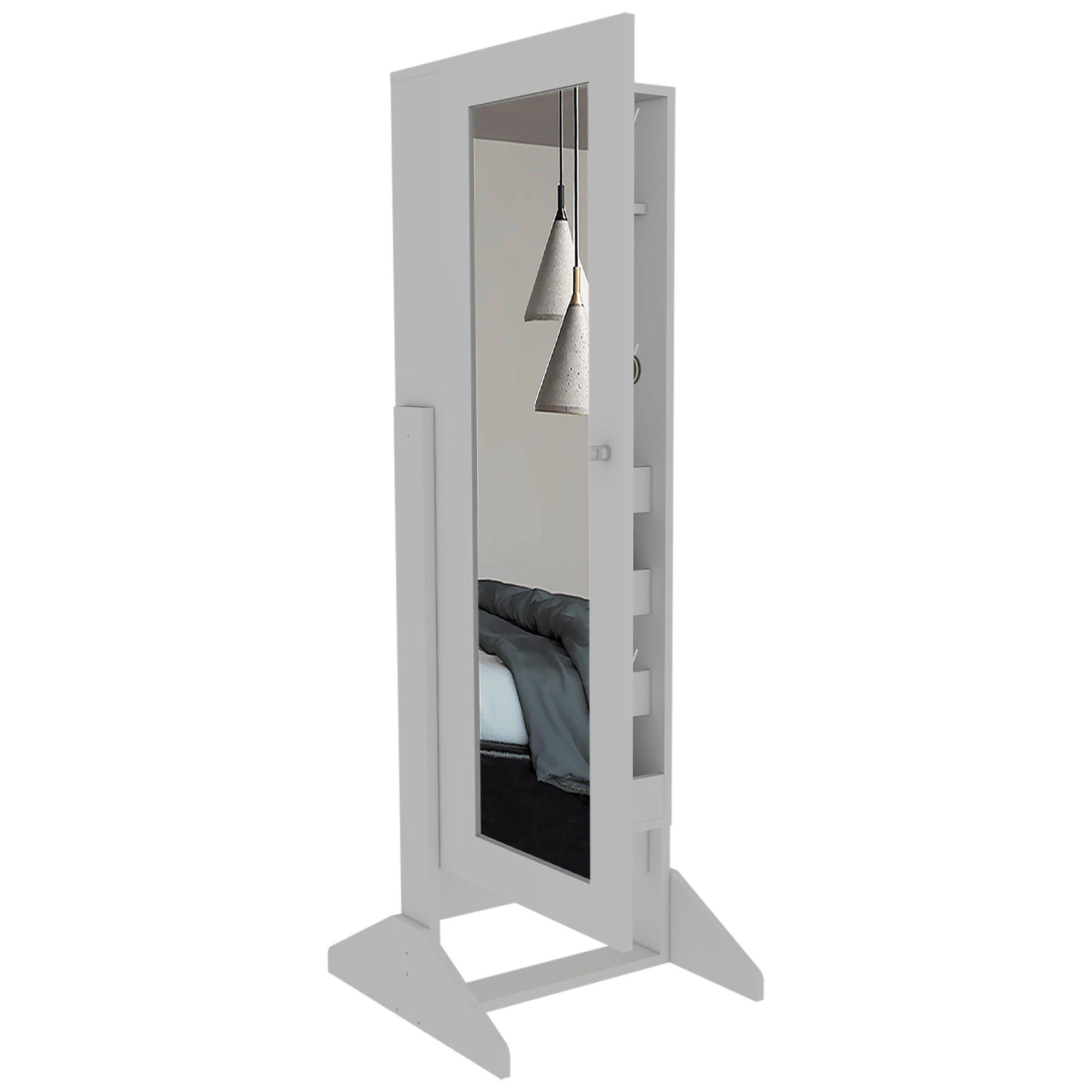 Joyero 1 Puerta Con Espejo Integrado Y Patas Blanco-2