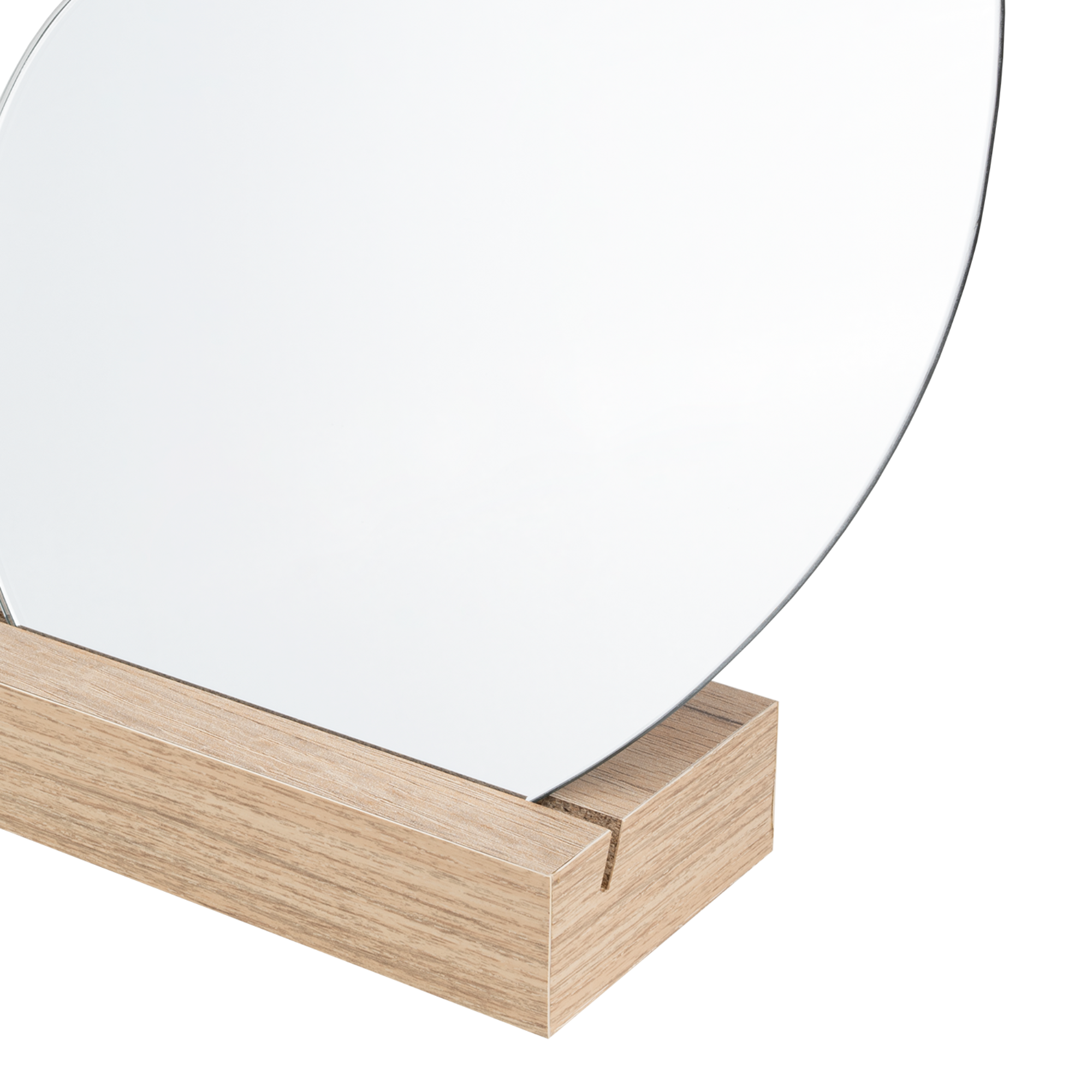 Espejo Bean Semi Circular Base Madera-2