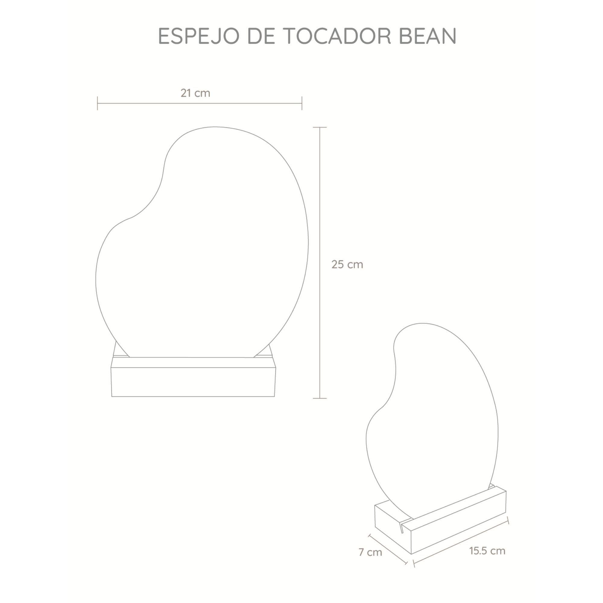 Espejo Bean Semi Circular Base Madera-6