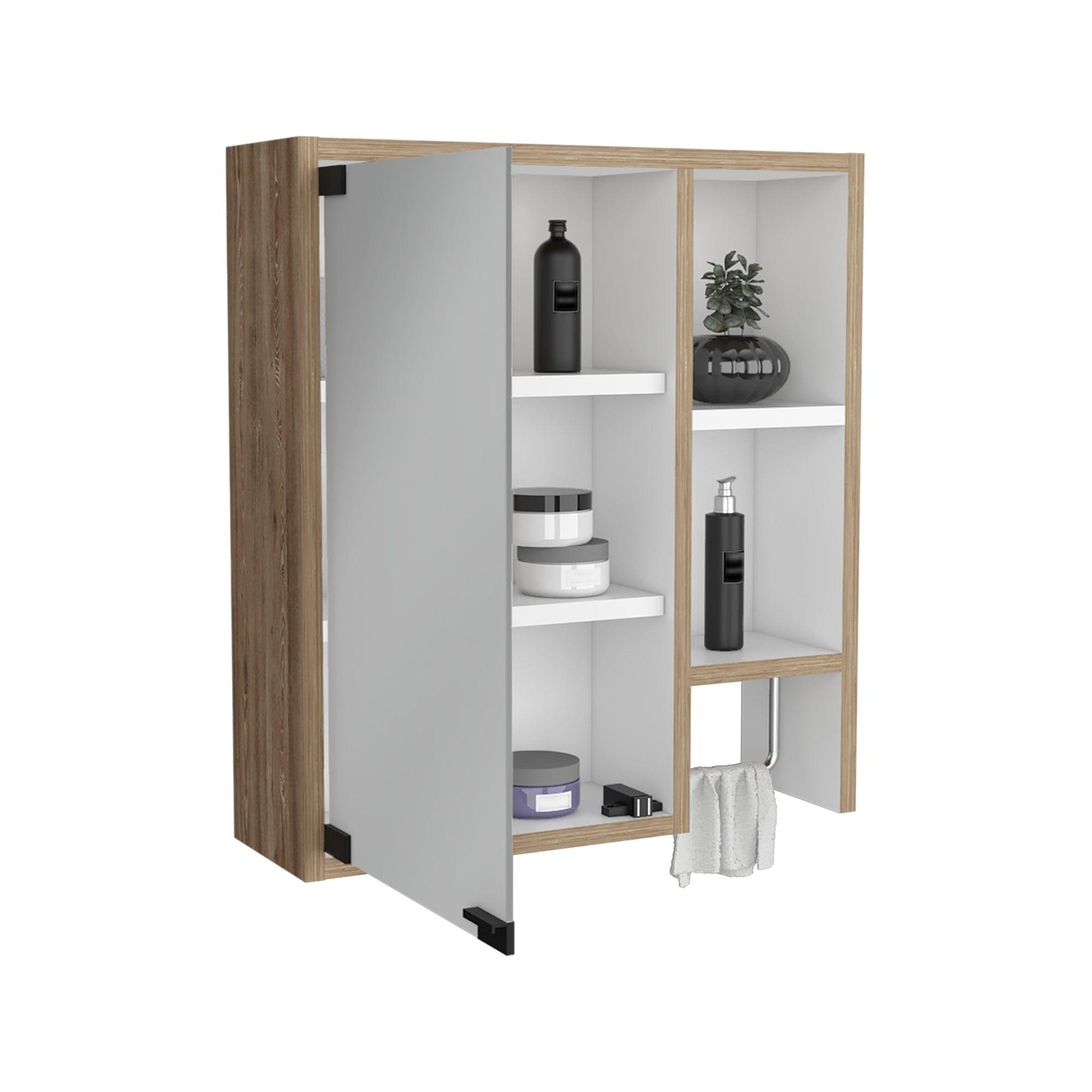 Botiquin De Baño 1 Puerta 52,2X47,2X14,6 Cm Café Claro-2