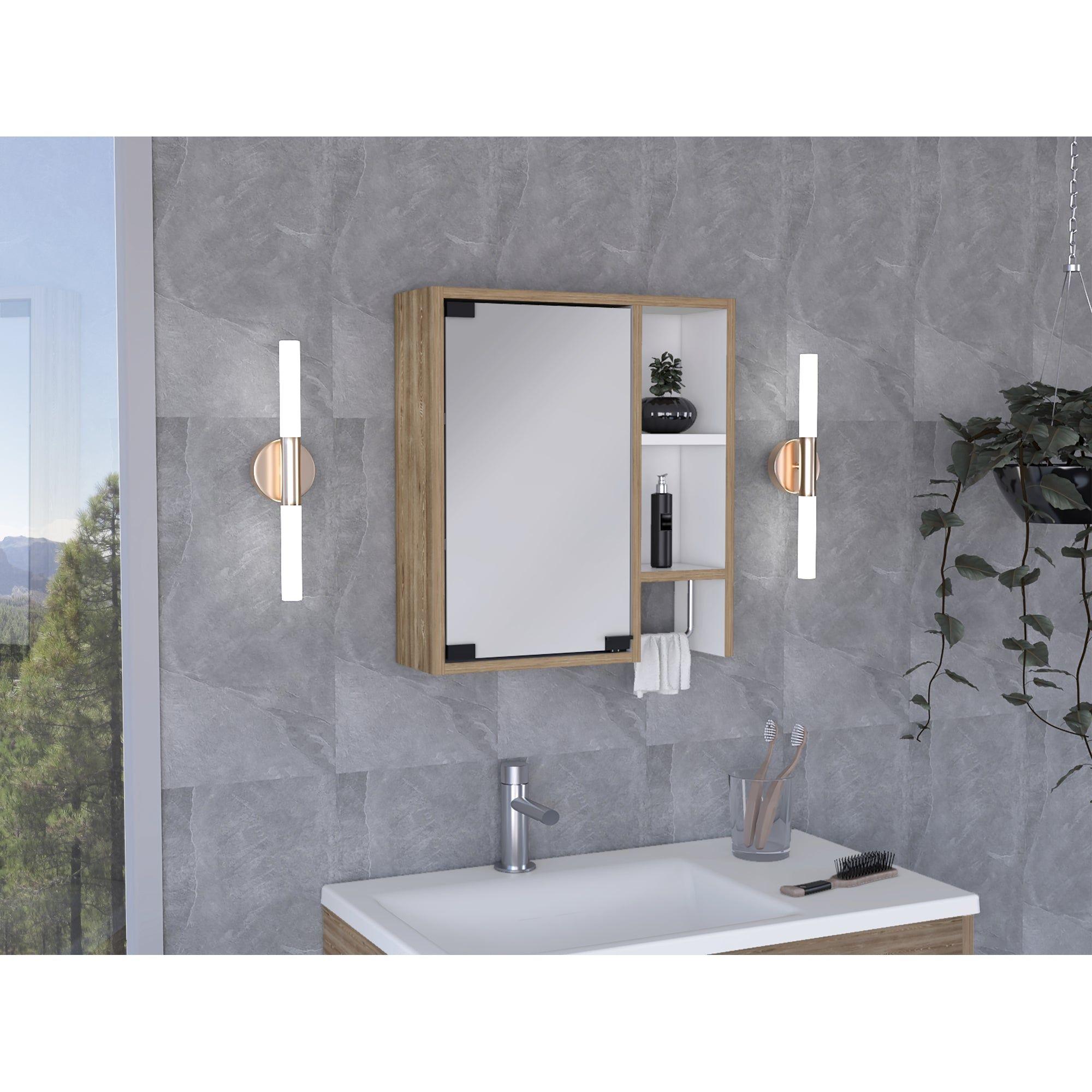 Botiquin De Baño 1 Puerta 52,2X47,2X14,6 Cm Café Claro-4