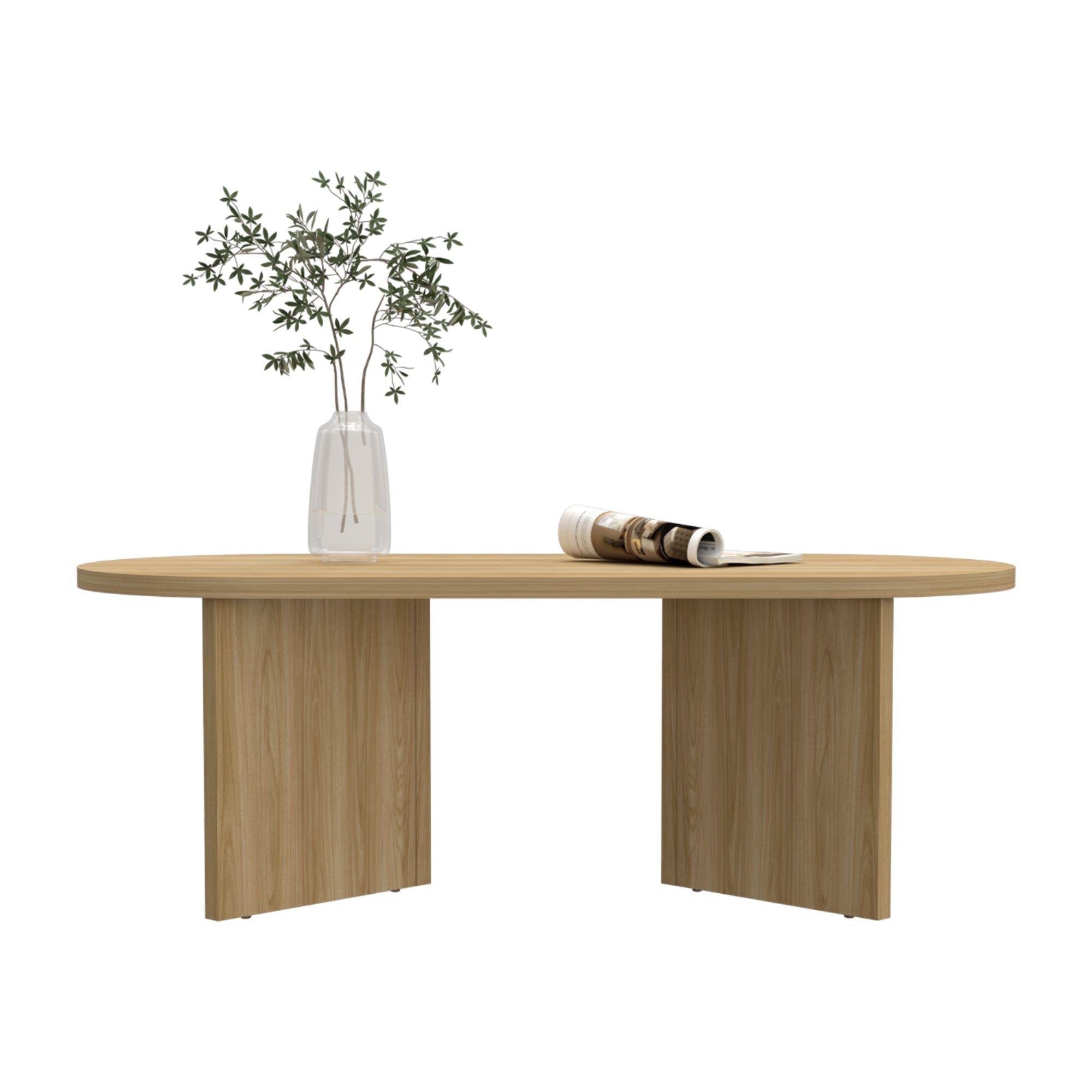 Mesa De Centro Moderna Fm 42,2X120,2X52,7 Cm Café Claro-3