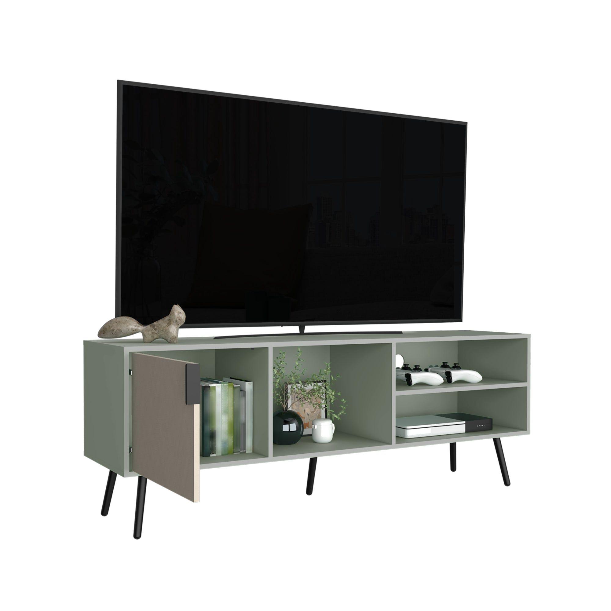 Rack Tv 65" 1 Puerta Verde Azulado-3