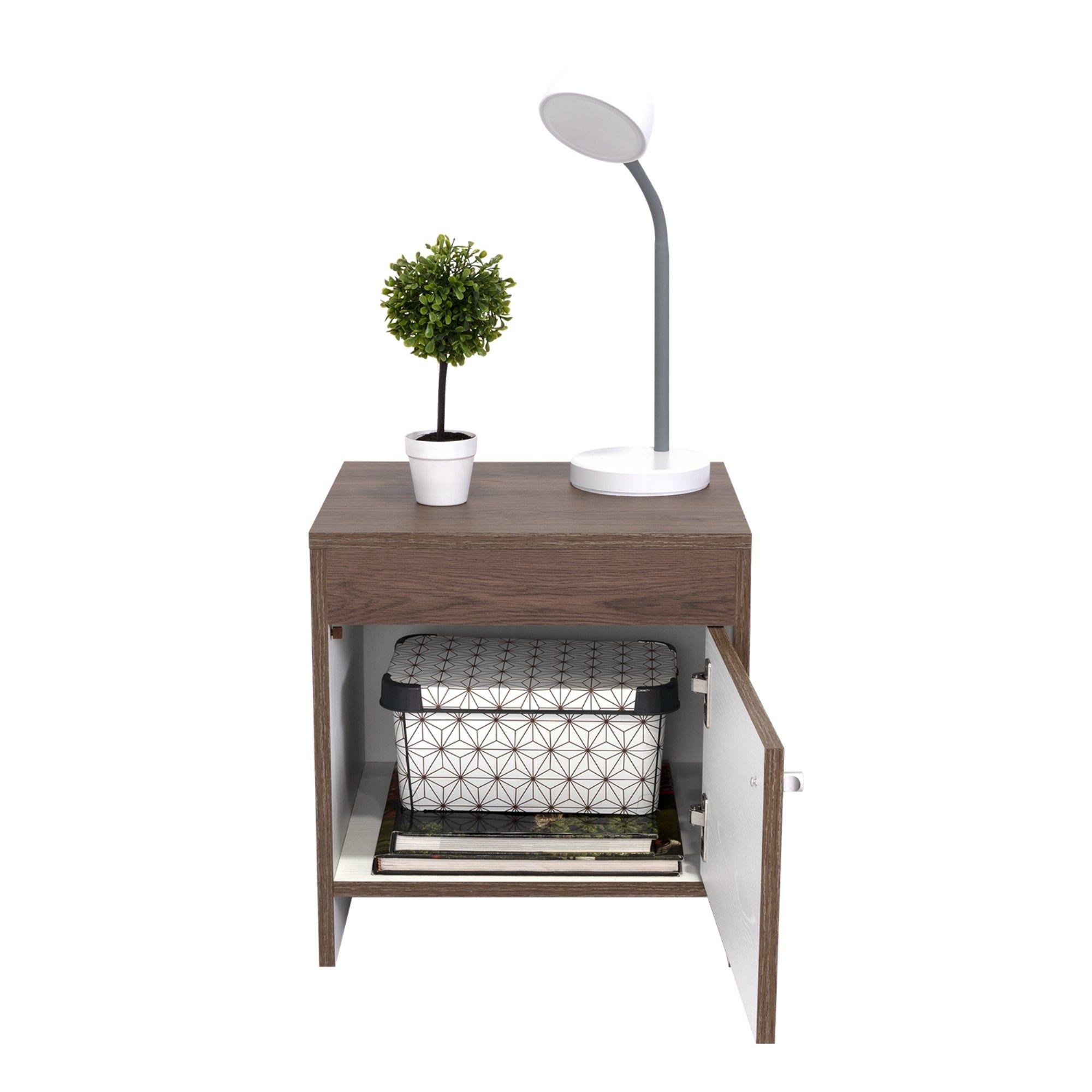 Velador 1 Puerta 41,6X40X35 Cm Café Oscuro-2