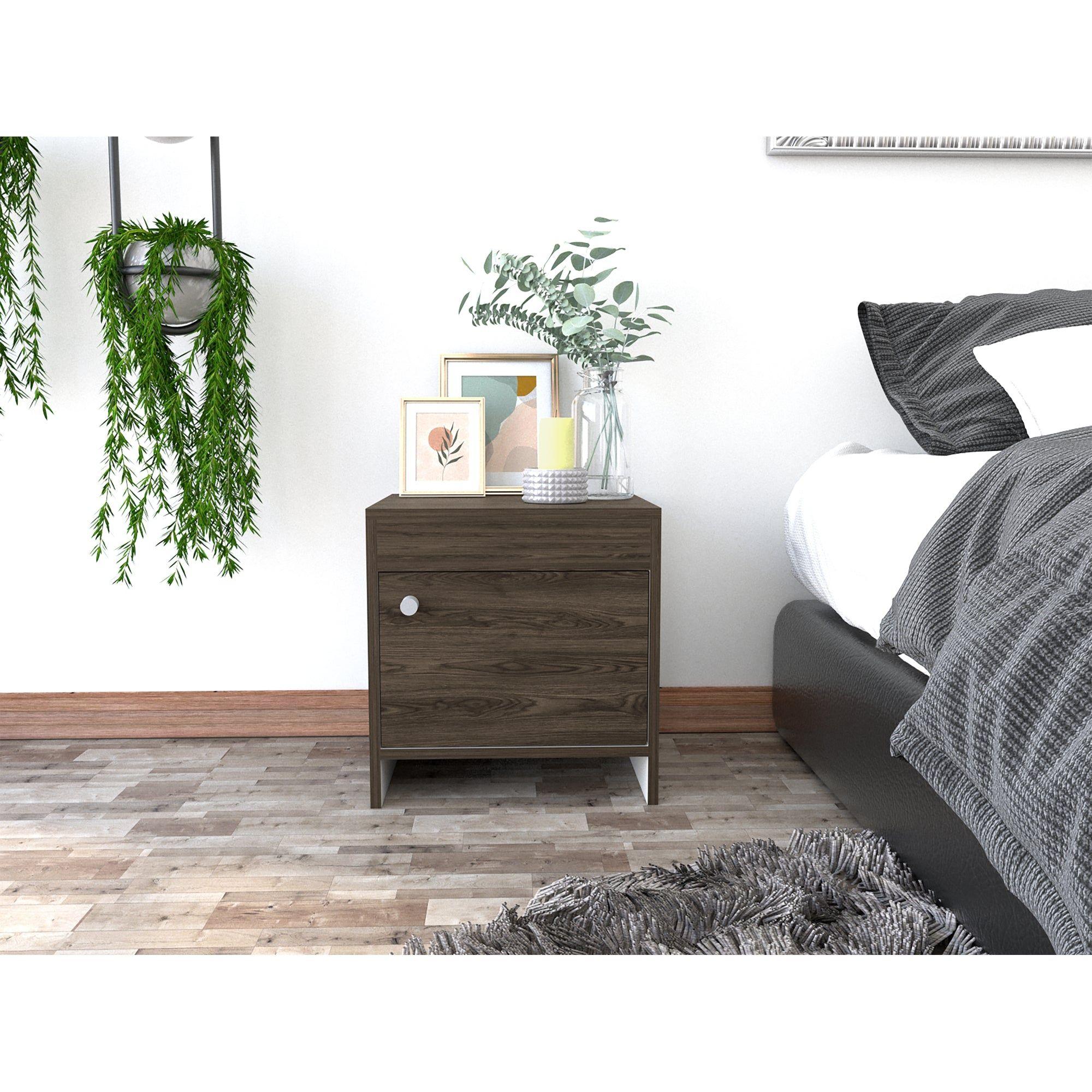 Velador 1 Puerta 41,6X40X35 Cm Café Oscuro-5