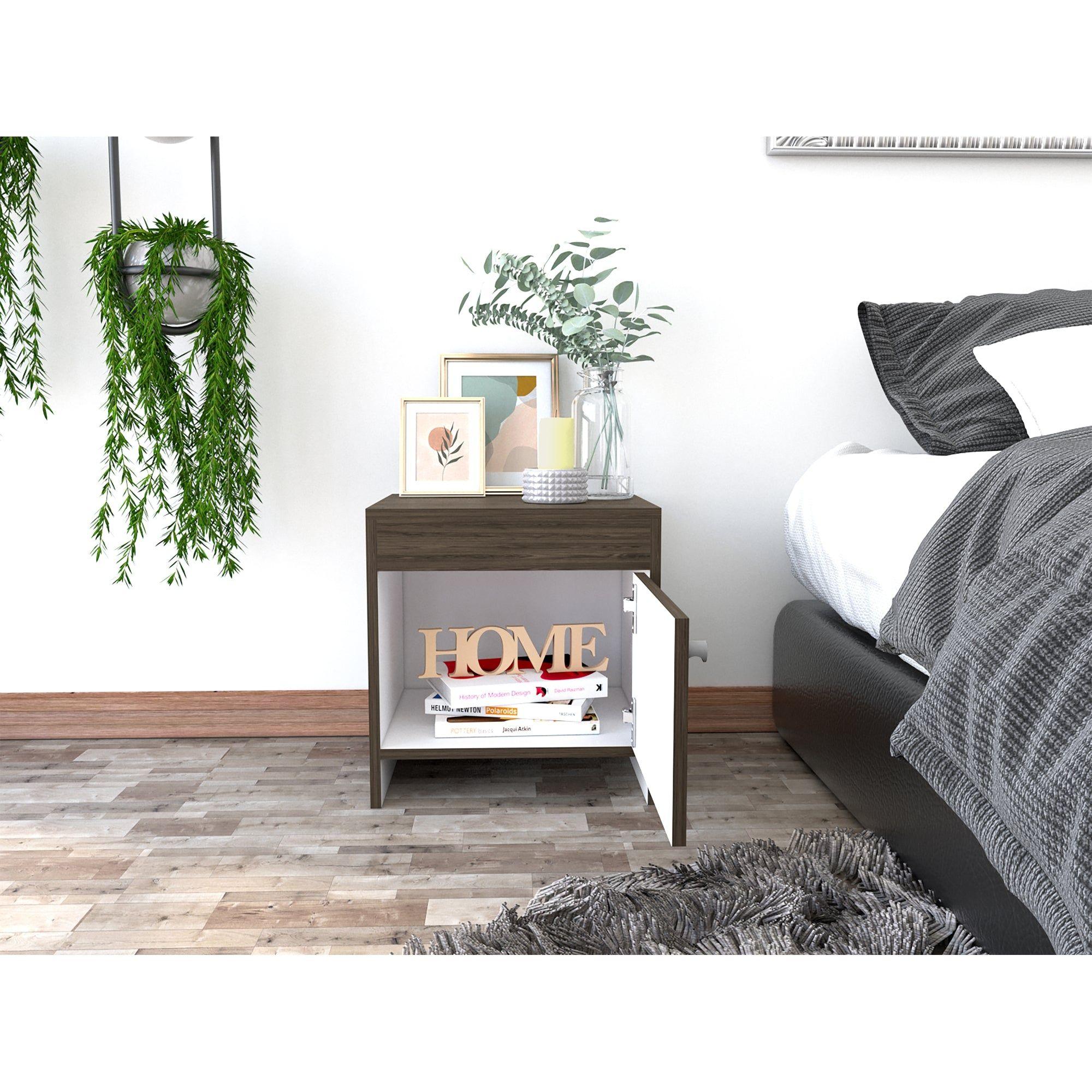 Velador 1 Puerta 41,6X40X35 Cm Café Oscuro-6