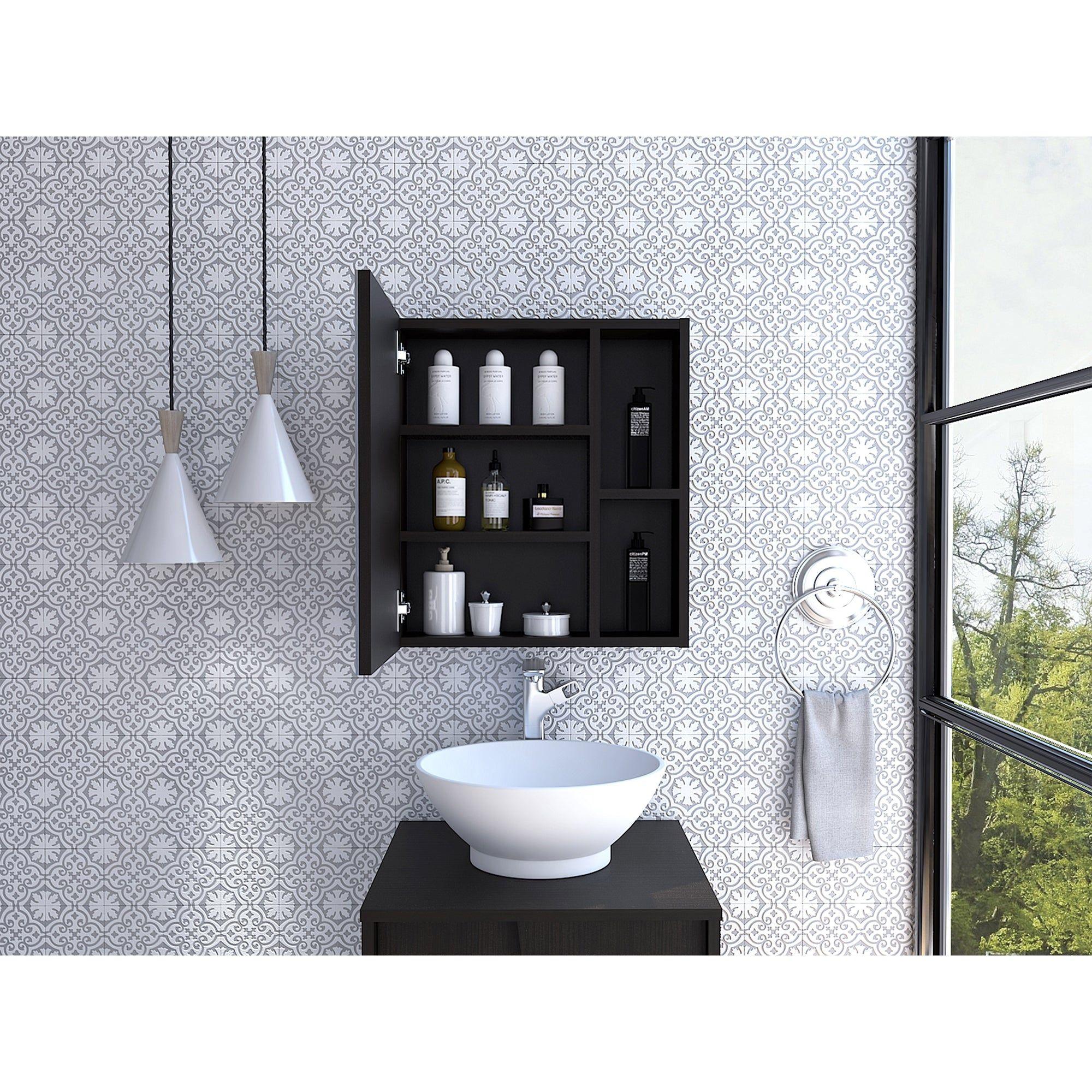 BOTIQUIN CON ESPEJO 1 PUERTA FM-017N - NEGRO-5