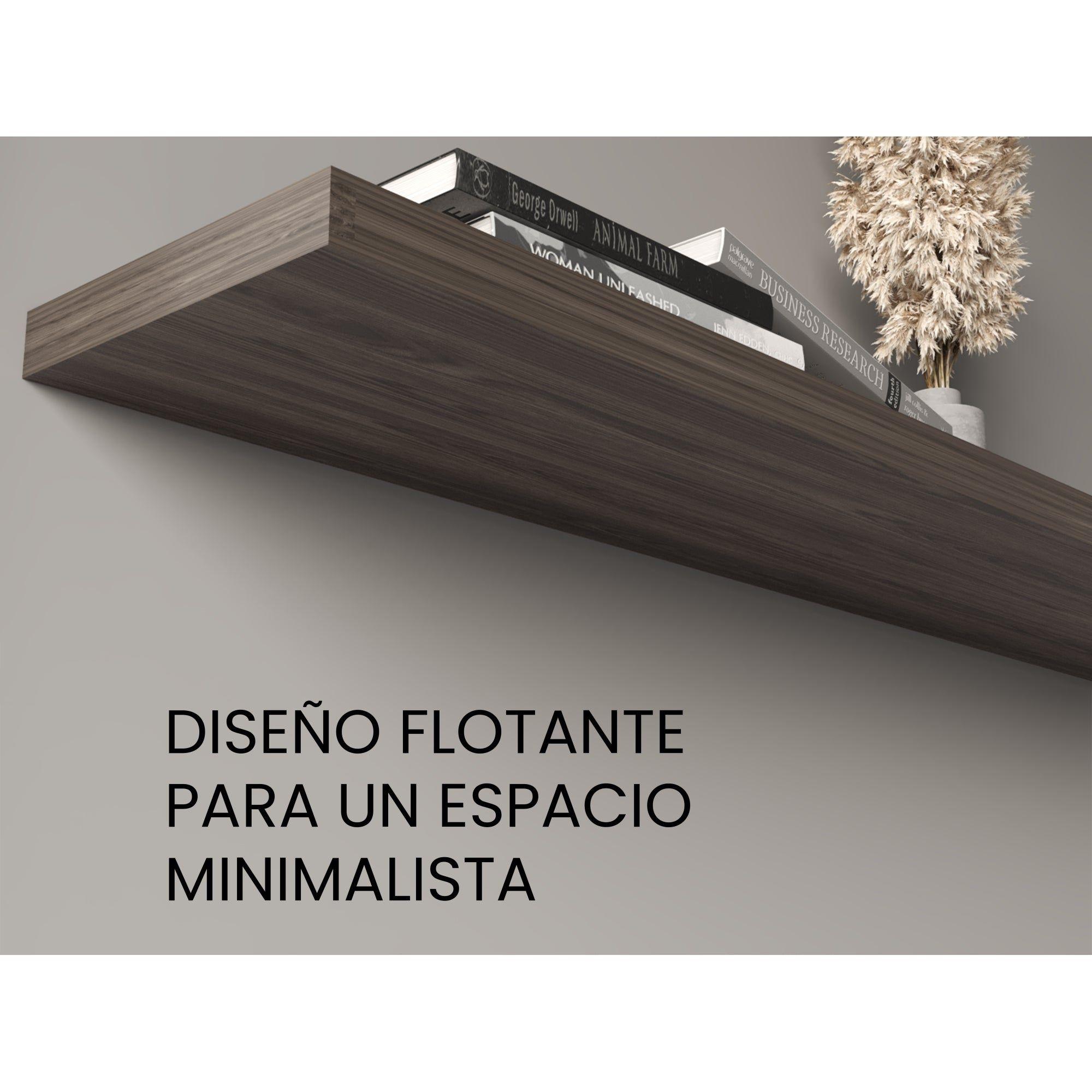 Repisa Flotante 120X25X3,8 Cm Café Oscuro X1 Unidad-2