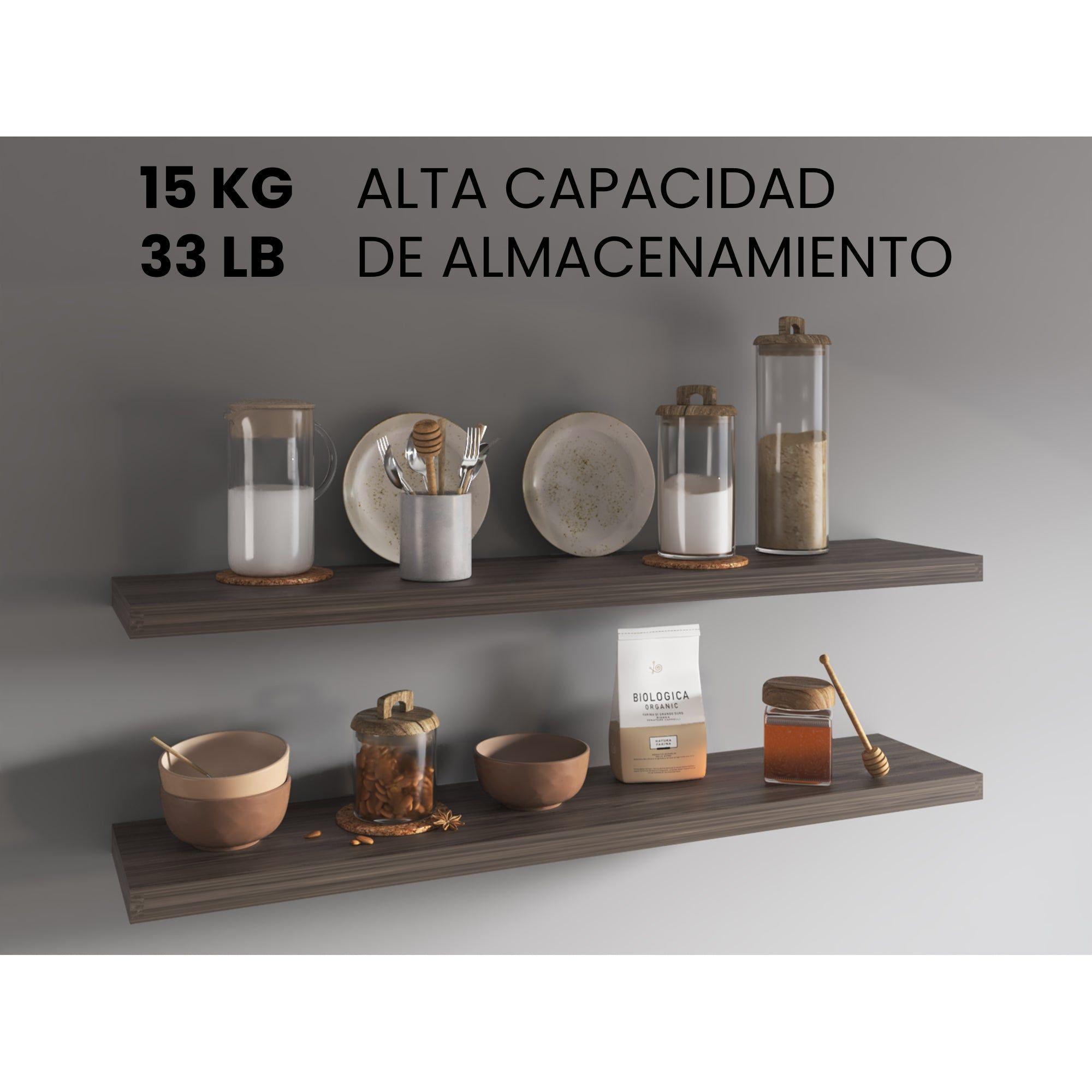 Repisa Flotante 120X25X3,8 Cm Café Oscuro X1 Unidad-3