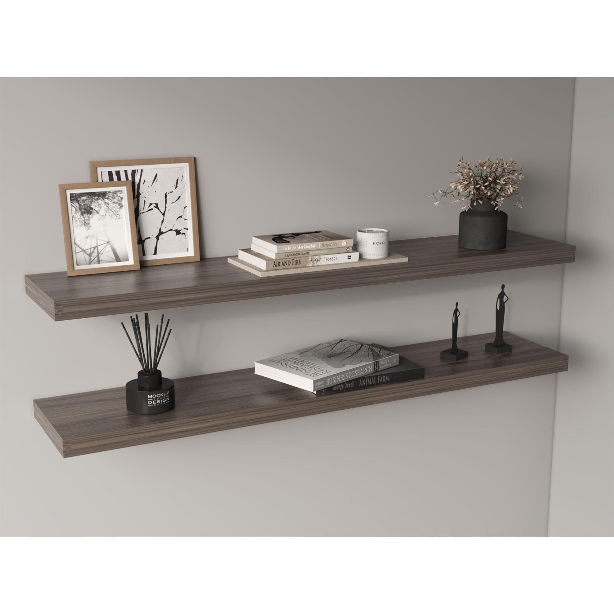 Repisa Flotante 120X25X3,8 Cm Café Oscuro X1 Unidad-4