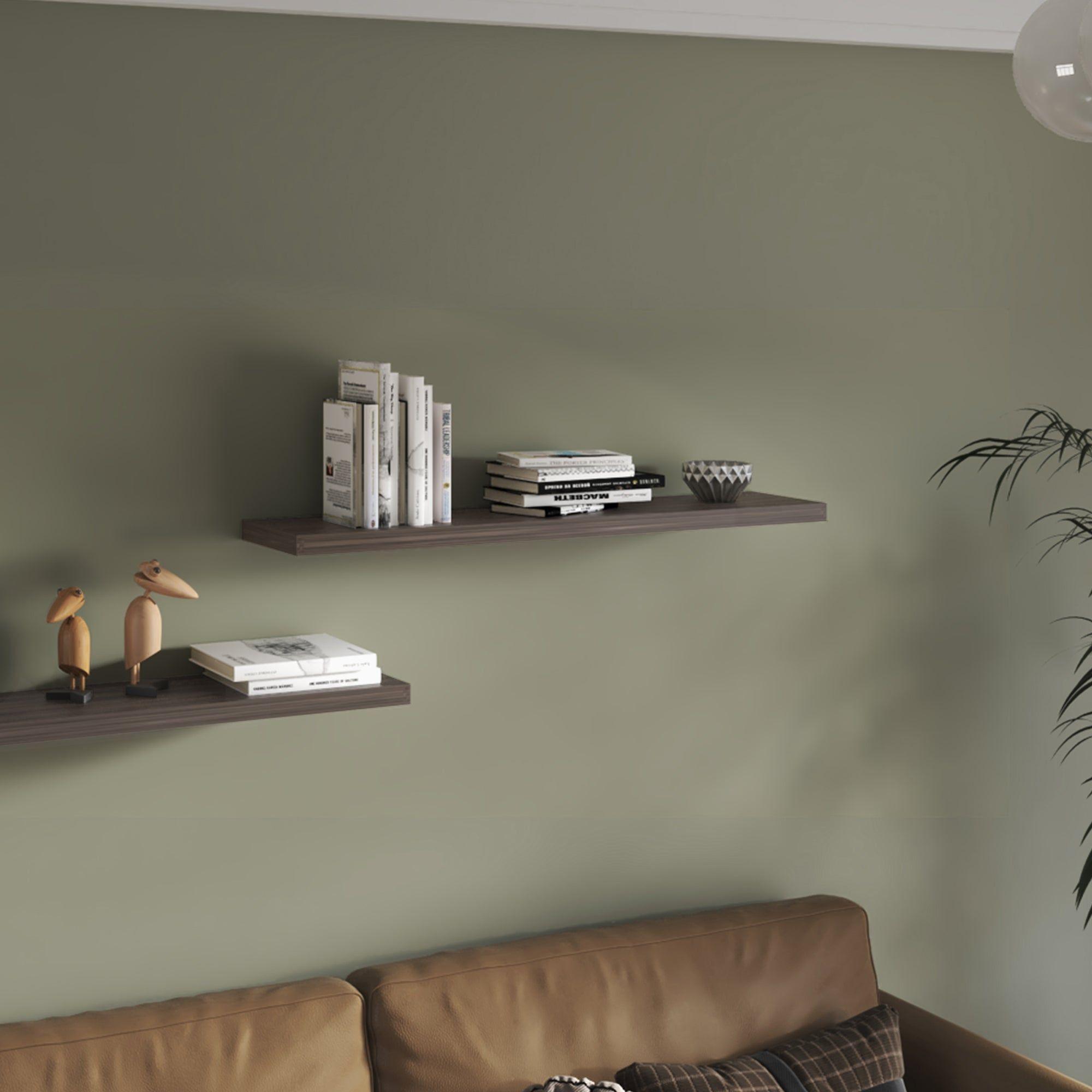 Repisa Flotante 120X25X3,8 Cm Café Oscuro X1 Unidad-5