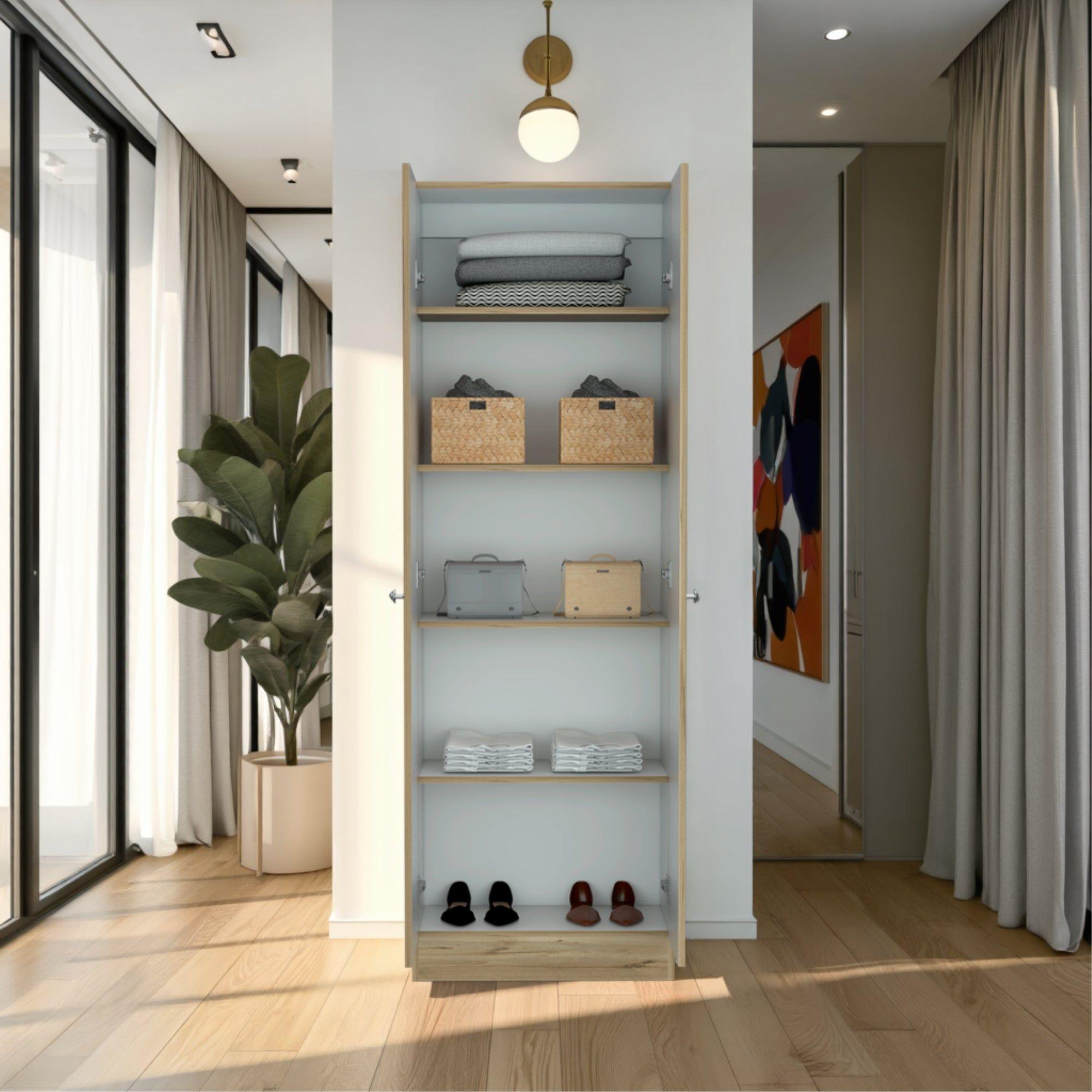 Closet 2 Puertas 5 Repisas Fm-010C Café Claro-8