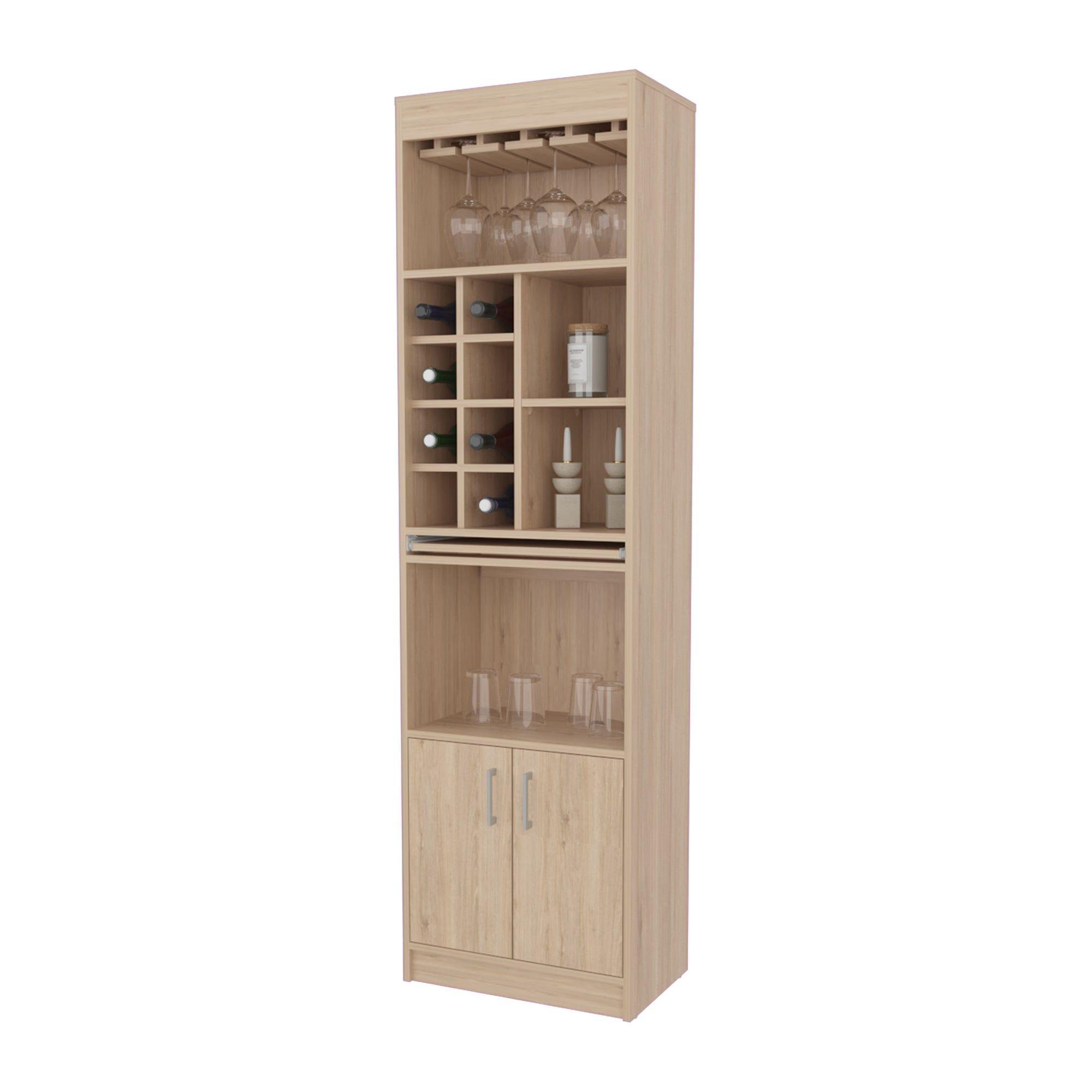 BAR ALTO 8 BOTELLEROS REPISA EXTENSIBLE FM-012A - CAFE CLARO-2