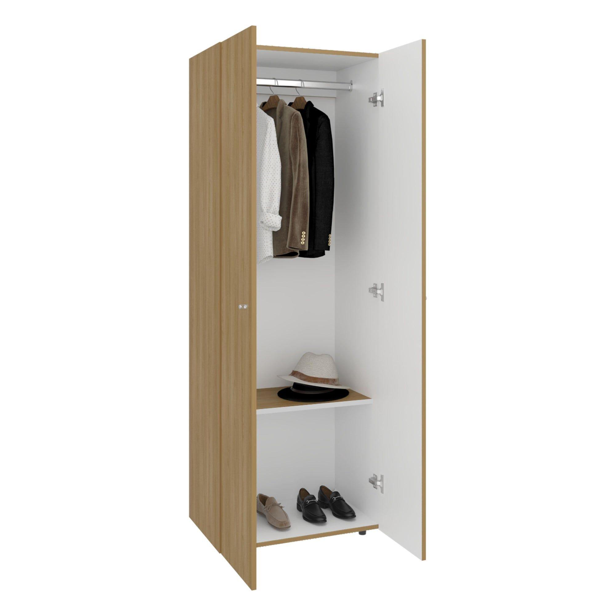 Closet 1 Colgador 2 Puertas 170X60X40,2 Cm Cafe Claro-3