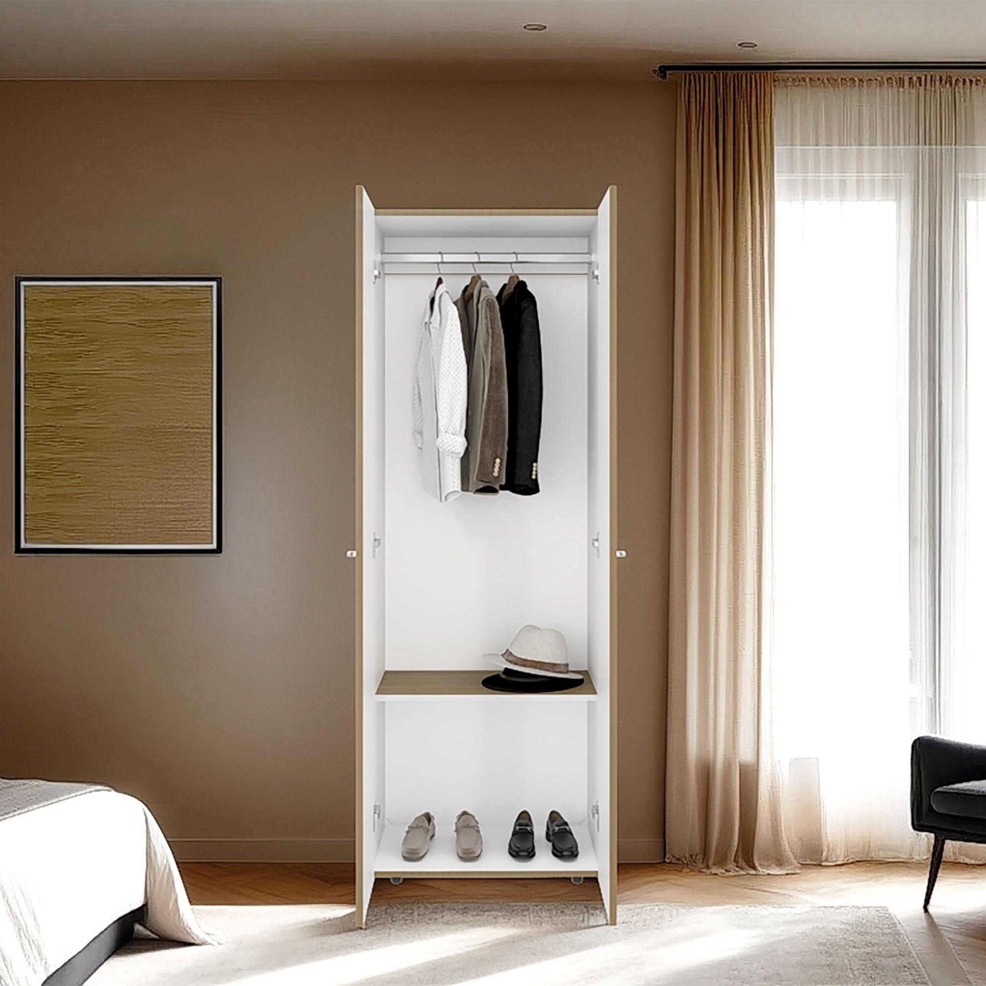 Closet 1 Colgador 2 Puertas 170X60X40,2 Cm Cafe Claro-5