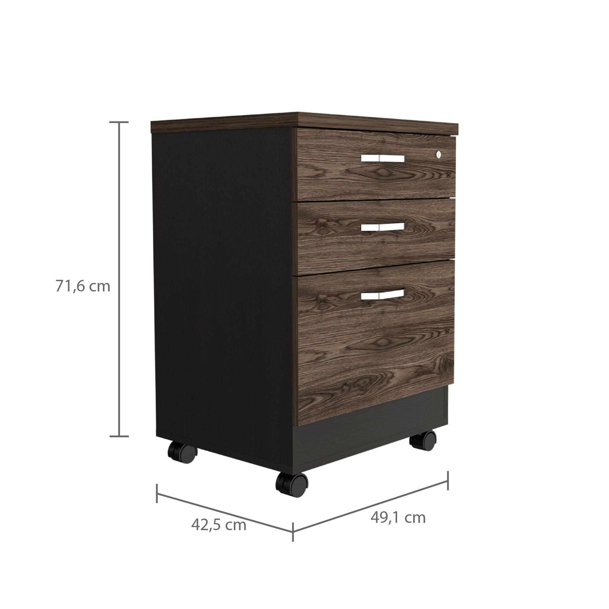 CAJONERA CON RUEDAS FM-003N NEGRO Y CAFÉ OSCURO-5